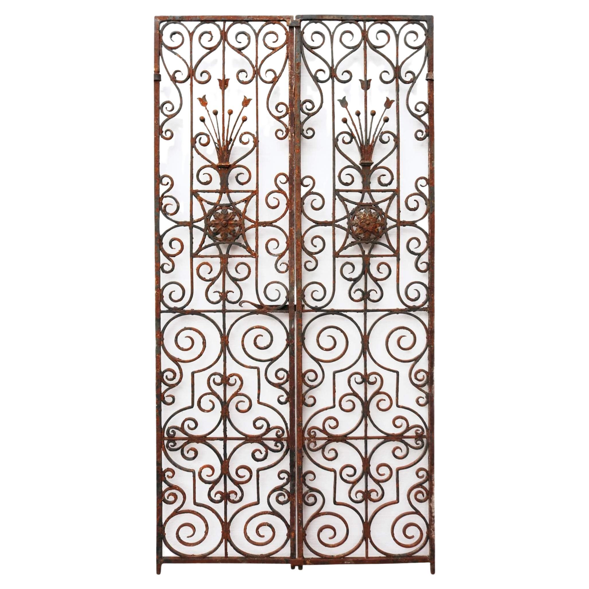 Set of Tall and Ornate Victorian Wrought Iron Garden Gates