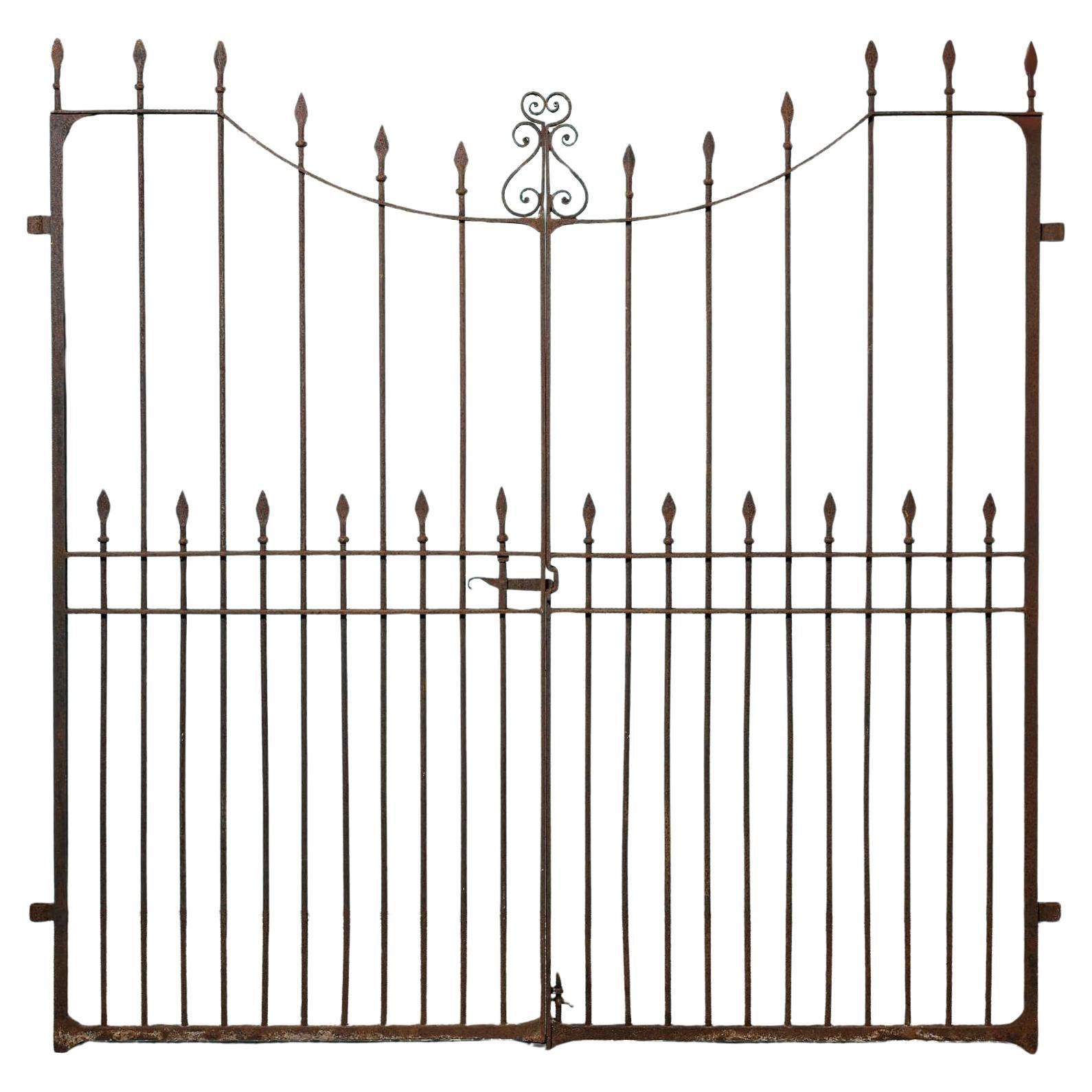 Set di alti cancelli da giardino in ferro battuto del periodo Regency