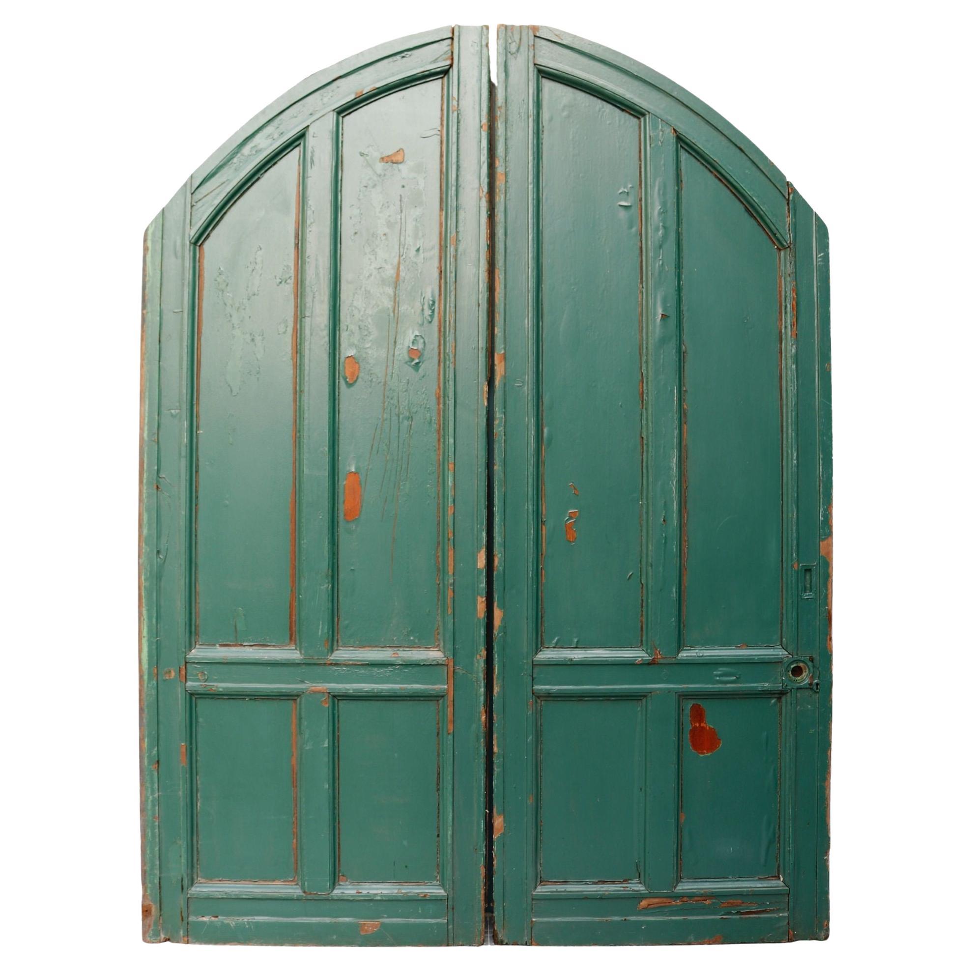 Set of Tall Victorian Arched Double Doors For Sale