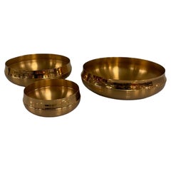 Juego de tres cuencos de bronce Tapio Wirkkala de distintos tamaños, Kultakeskus Oy Años 70