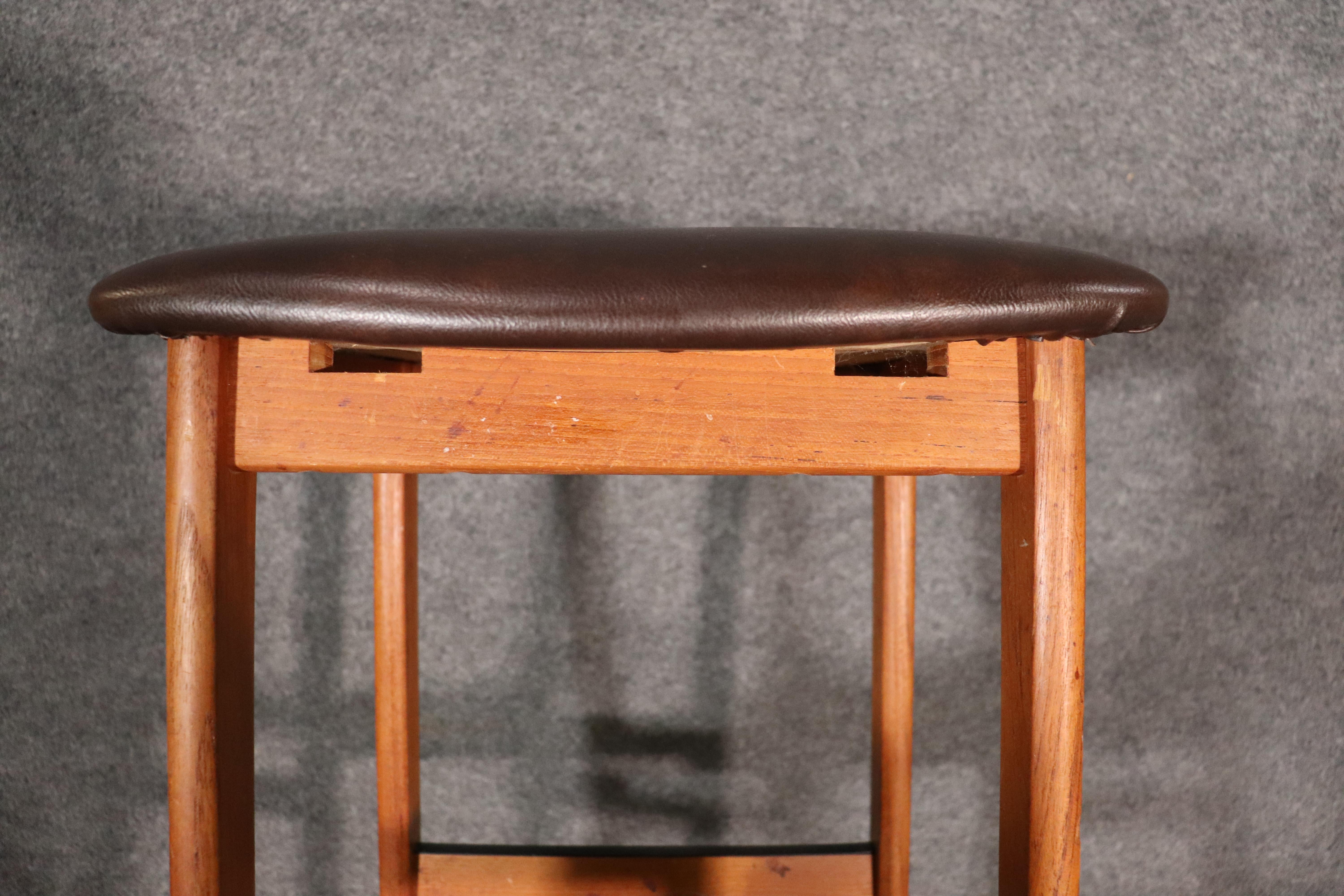Set of Teak Counter Stools For Sale 5