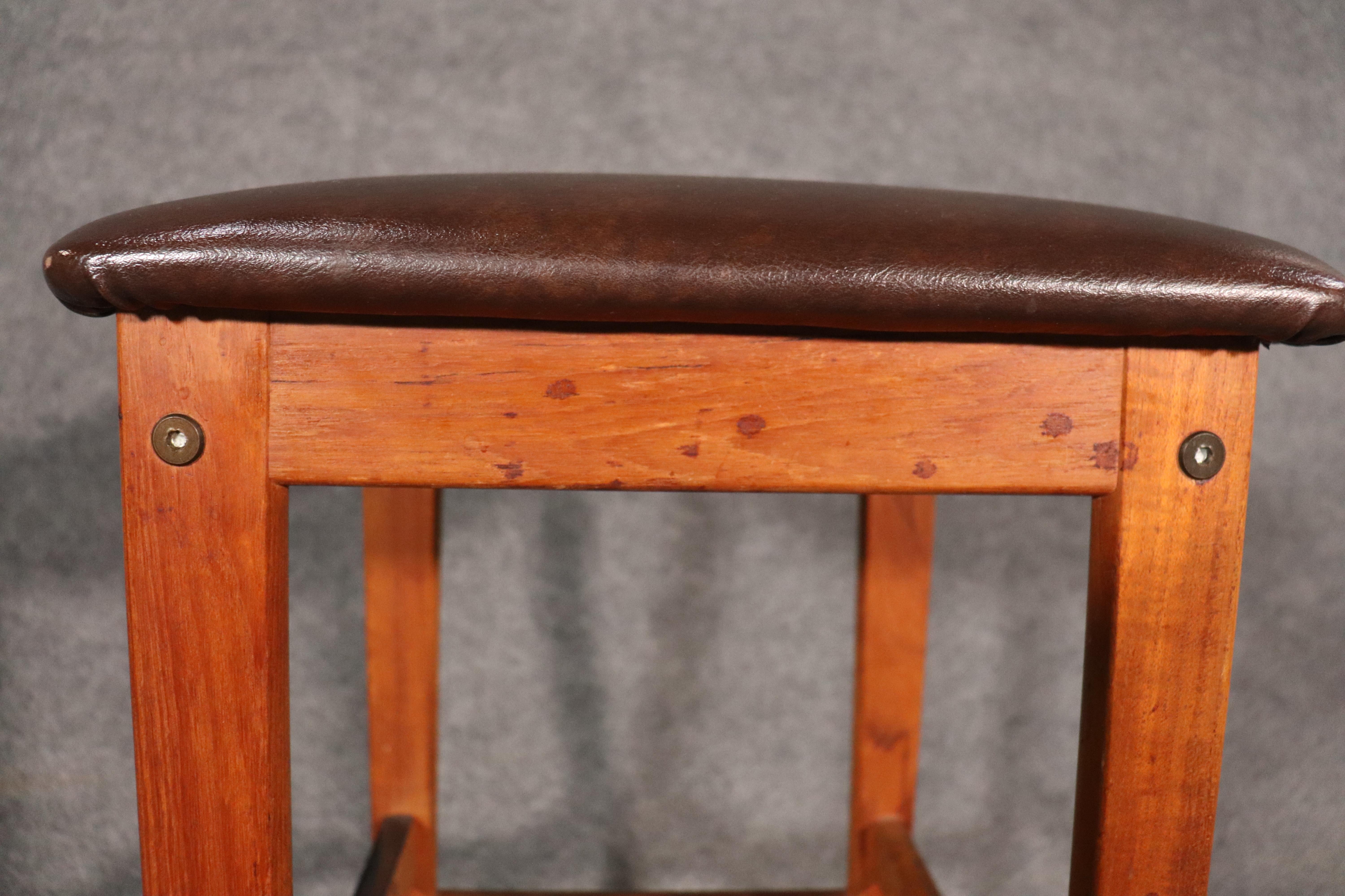 Set of Teak Counter Stools For Sale 4