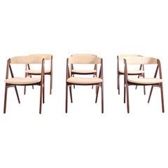 Retro Set of Teak Dining Chairs by Th. Harlev for Farstrup Møbler