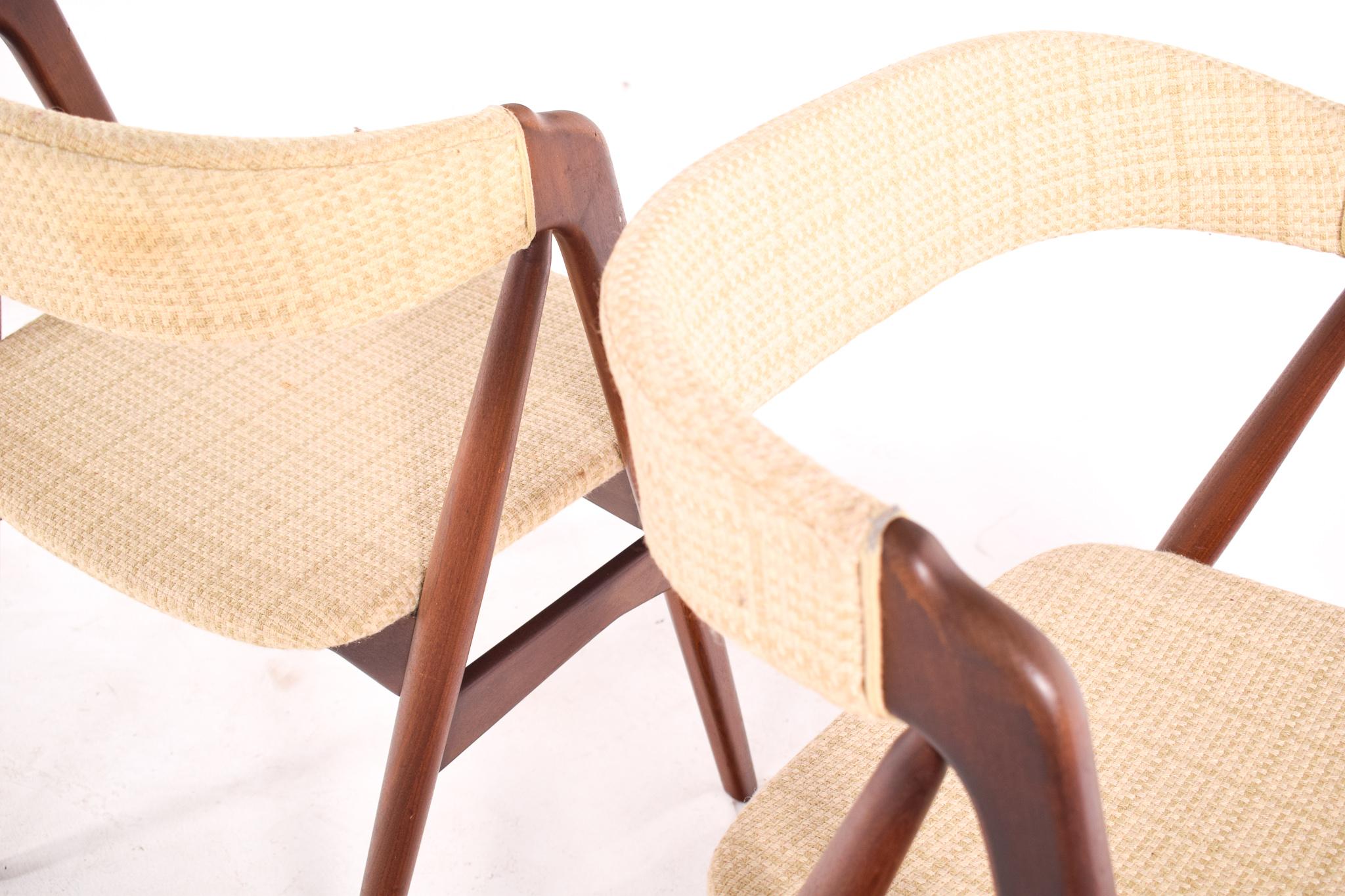 Mid-20th Century Set of Teak Dining Chairs by Th. Harlev for Farstrup Møbler For Sale