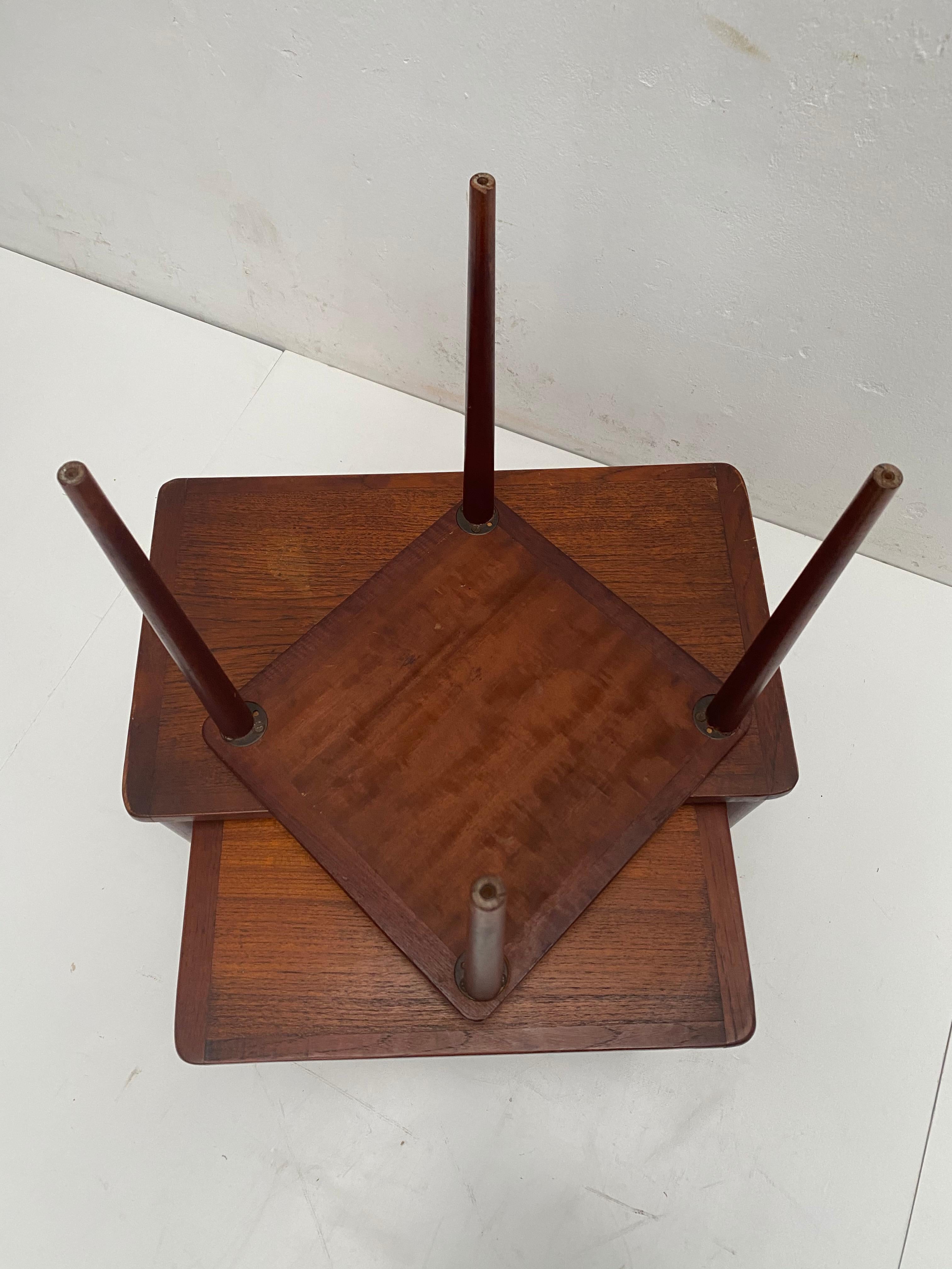 Mid-20th Century Set of Teak Nesting Tables, 1950s, Made in Denmark For Sale