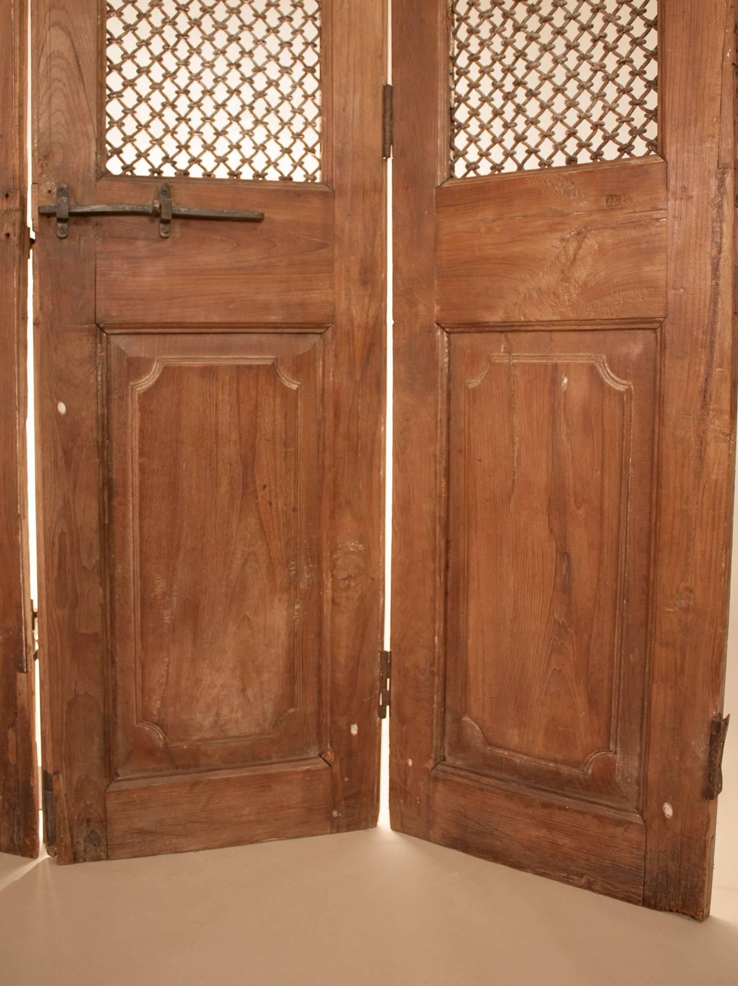 Indian Set of Teak Wood and Iron Doors 