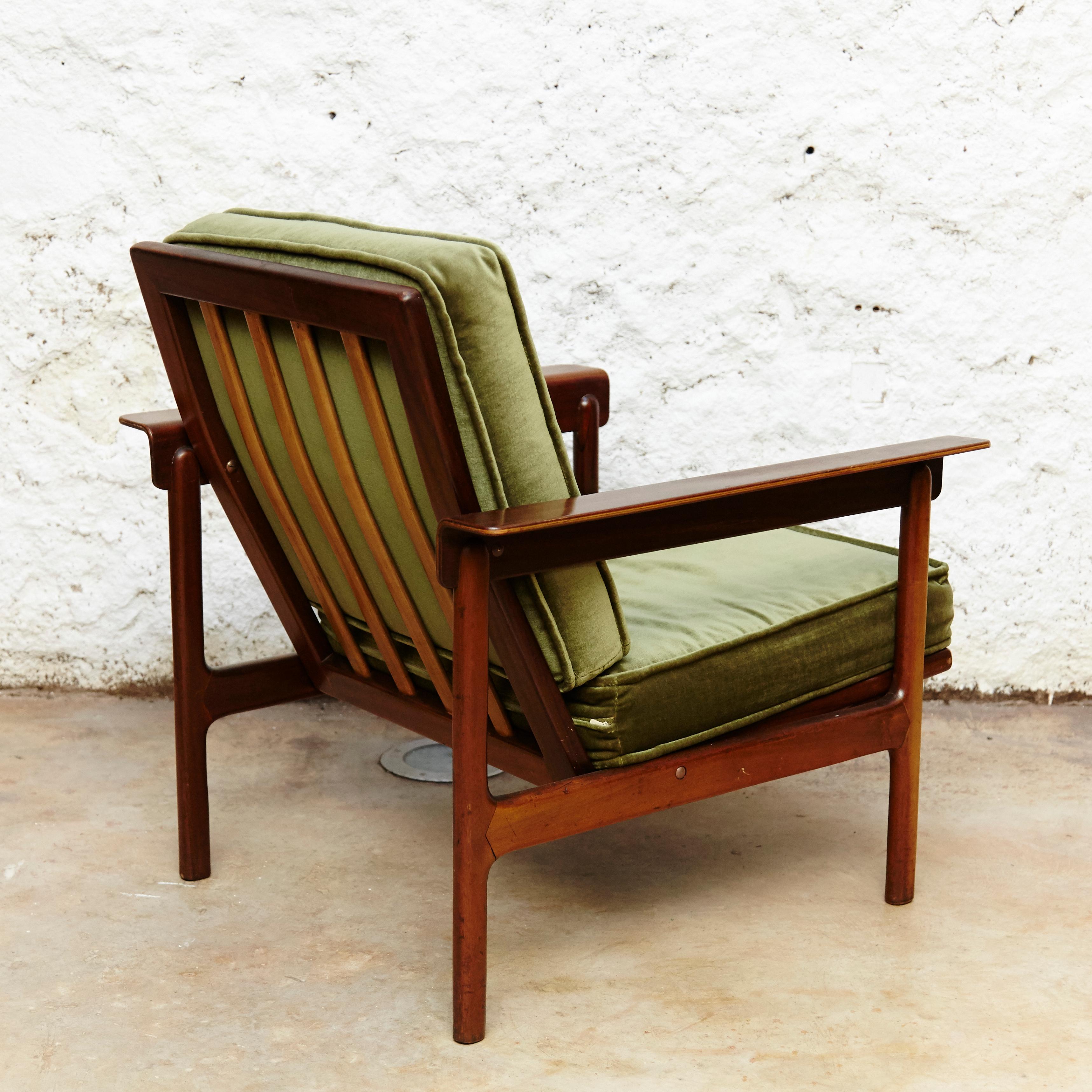 Set of Teak Wood Two Easy Chairs, circa 1960 In Good Condition In Barcelona, Barcelona