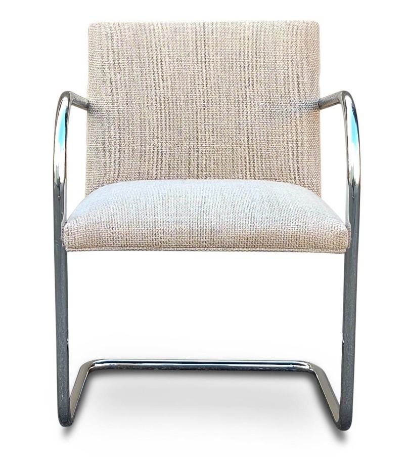 Americano Set di dieci (10) sedie da pranzo Knoll Mies van der Rohe Tubular Brno in misto lana in vendita