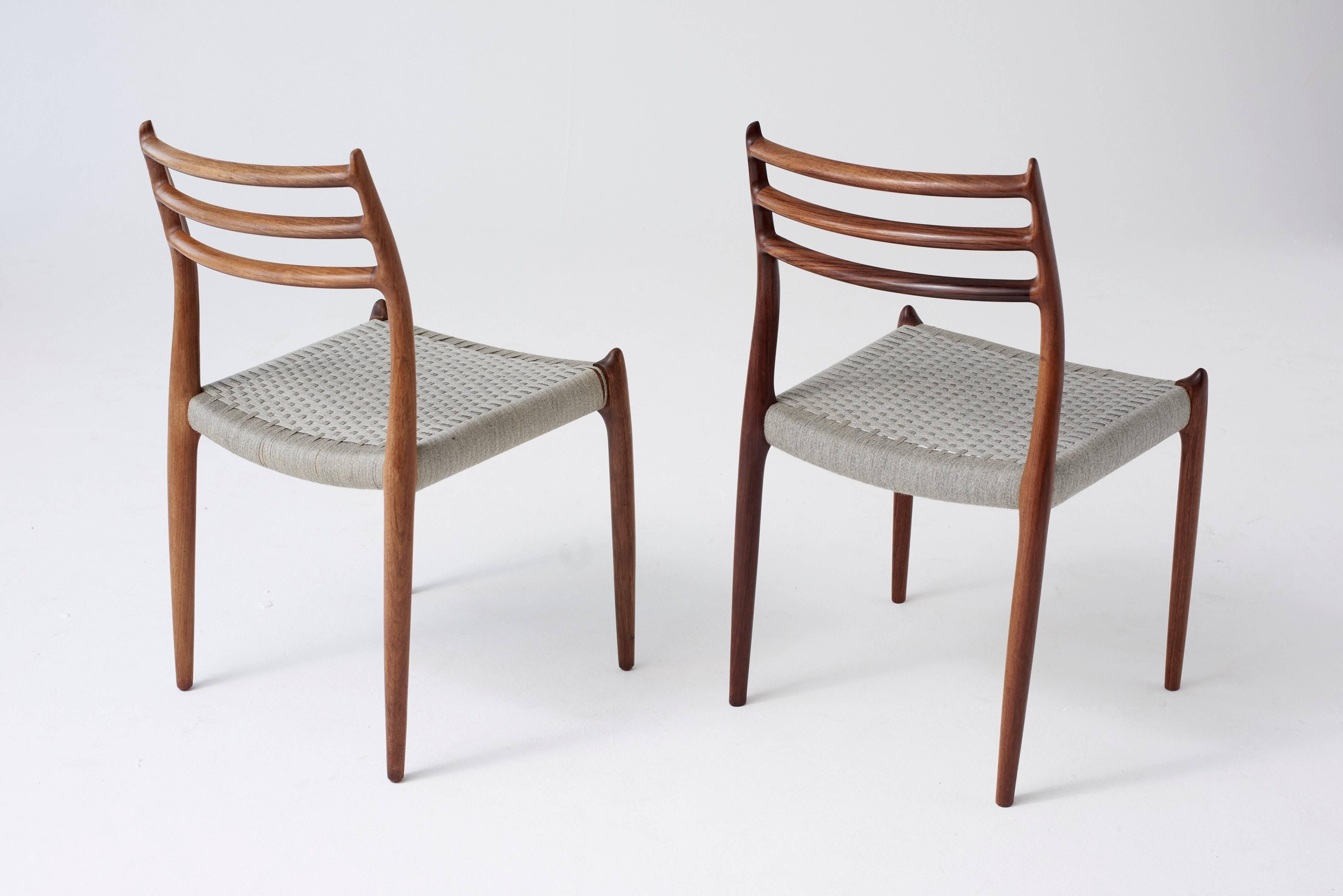 Set of Eight (8) Model 78 Rosewood Chairs by Niels O. Møller, Denmark, 1960s 8