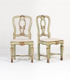 Set of Ten 18th Century Italian Painted Chairs