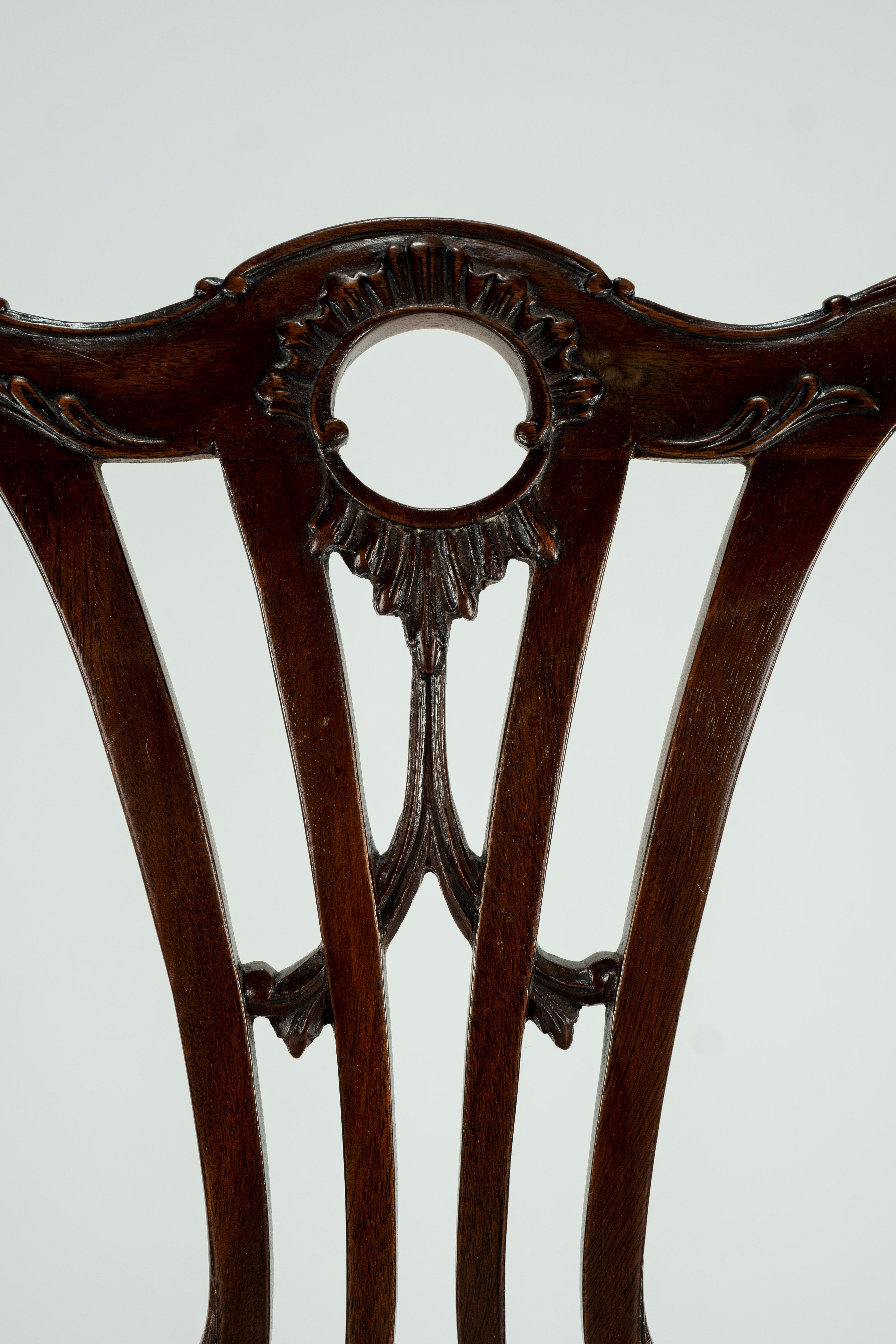 Set of Ten 18th Century Mahogany Dining Chairs For Sale 9