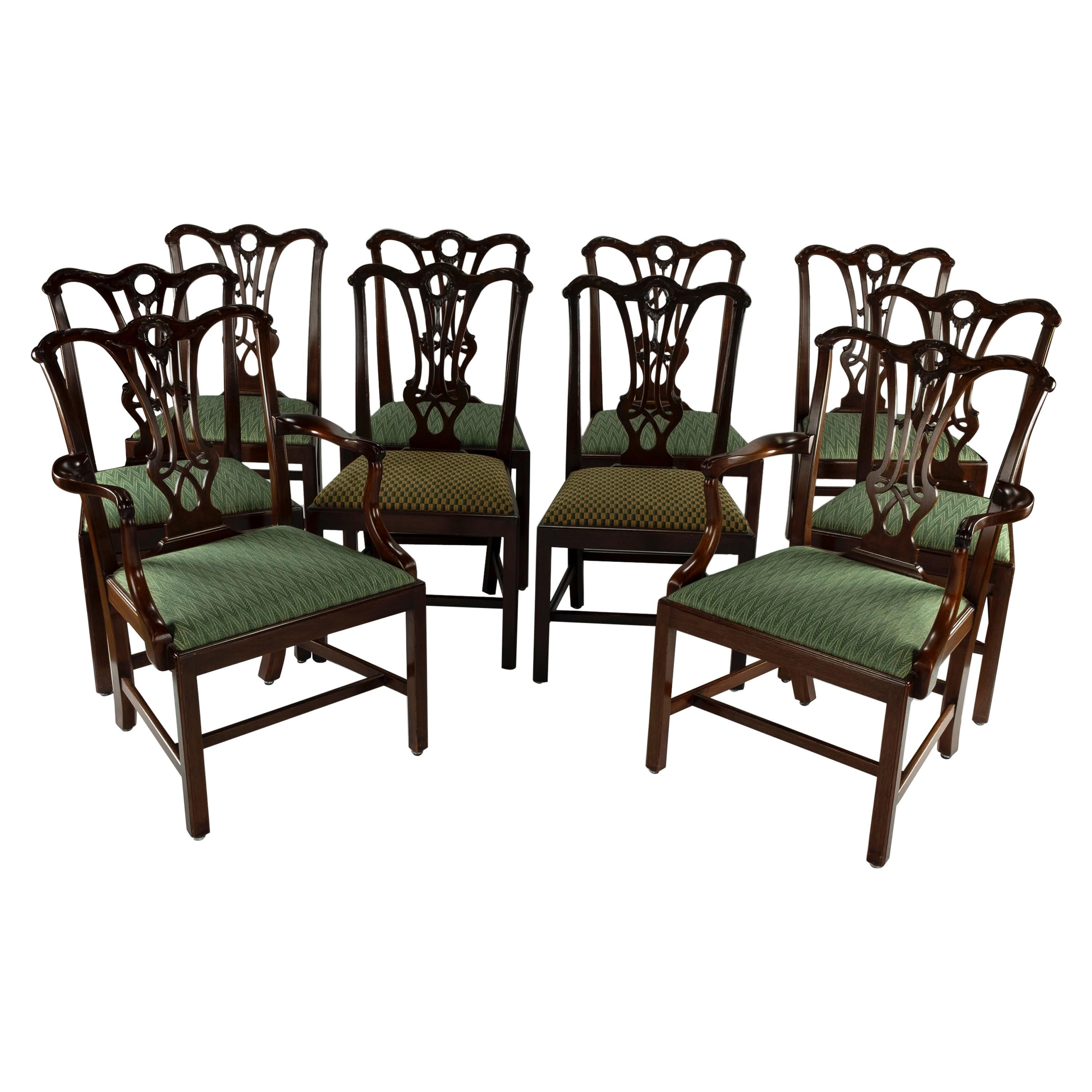 Set of Ten 18th Century Mahogany Dining Chairs