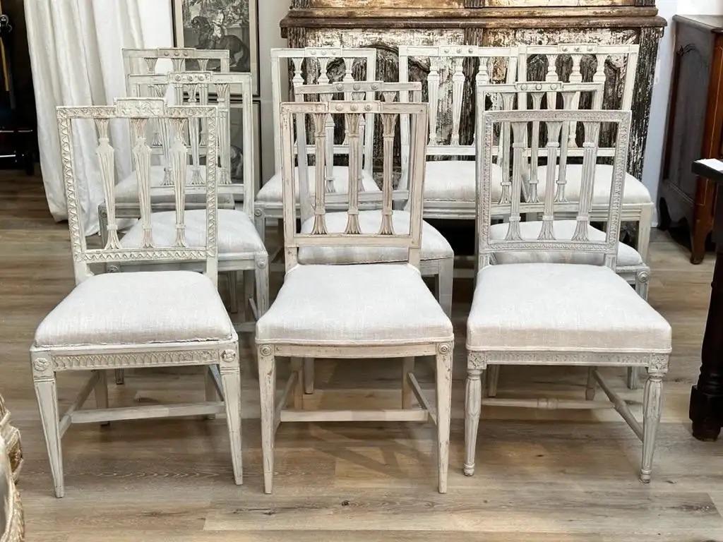 Set of Ten 18th Century Swedish Side Chairs 1
