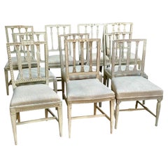 Set of Ten 18th Century Swedish Side Chairs