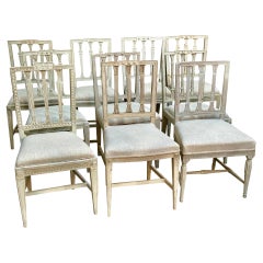 Set of Ten 18th Century Swedish Side Chairs