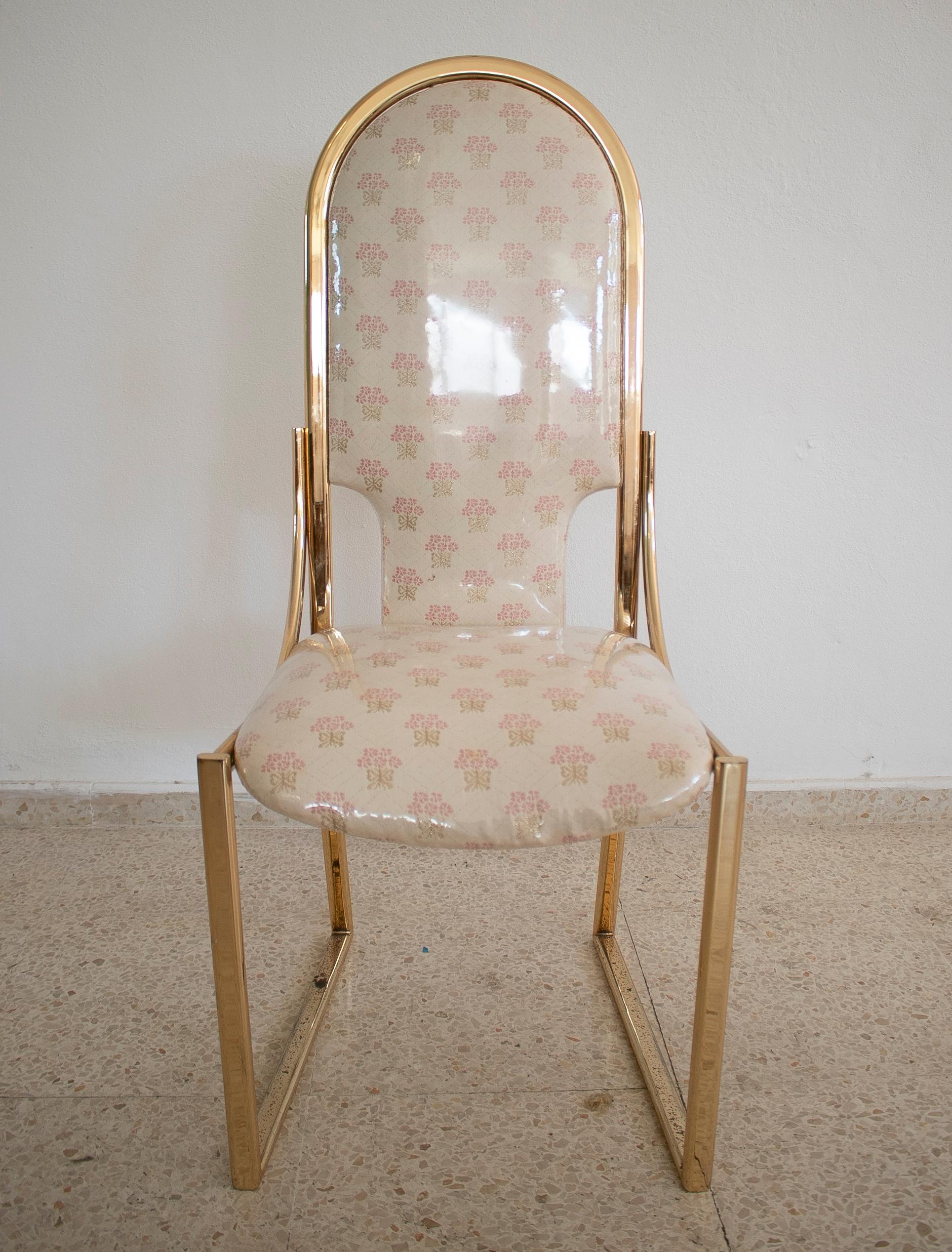 Set of Ten 1970s Italian Brass Gilt Metal Chairs In Good Condition In Marbella, ES