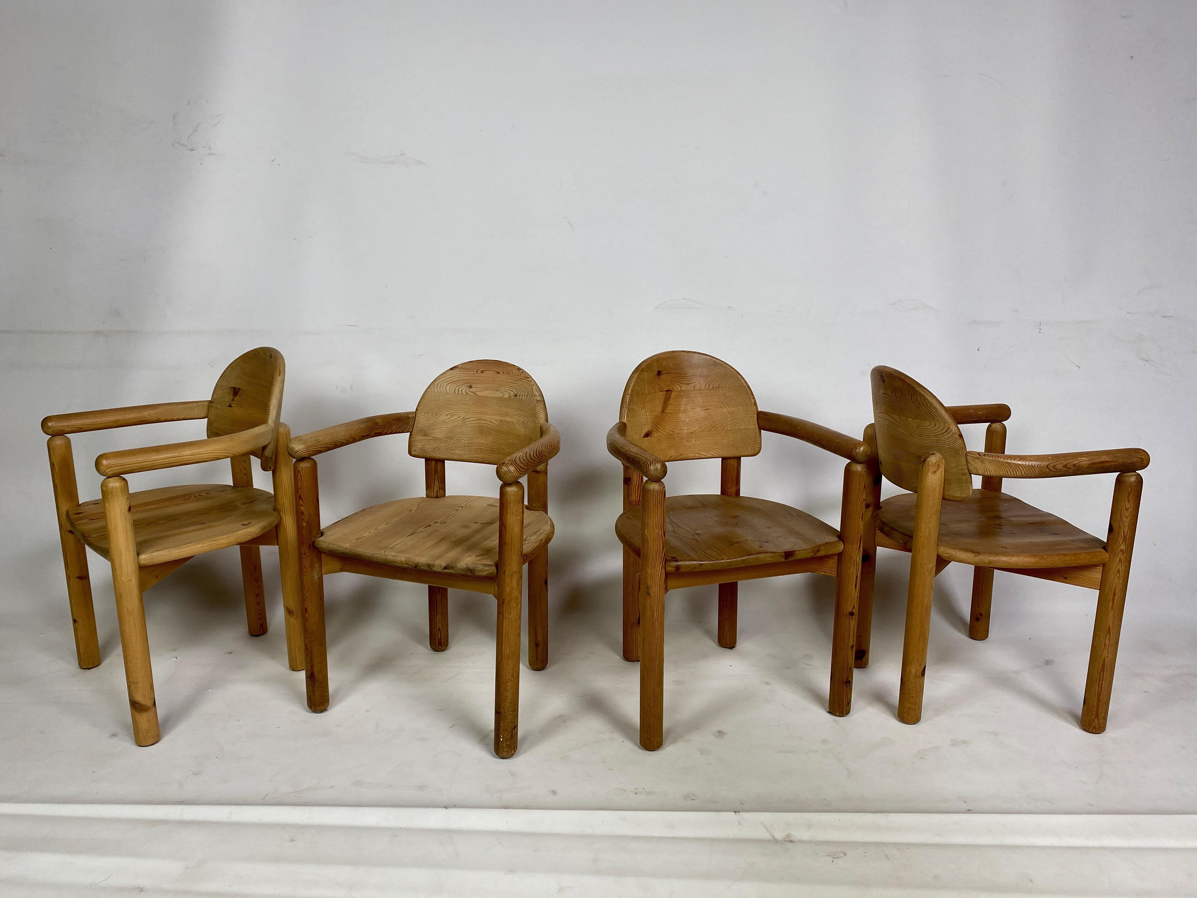 Set of Ten 1970s Pine Dining Chairs Attr. Rainer Daumiller For Sale 9