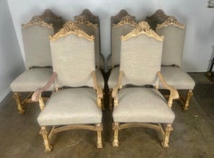 Set of Ten French Carved Wood Armchairs, Louis XV–Inspired, Early 20th Century
