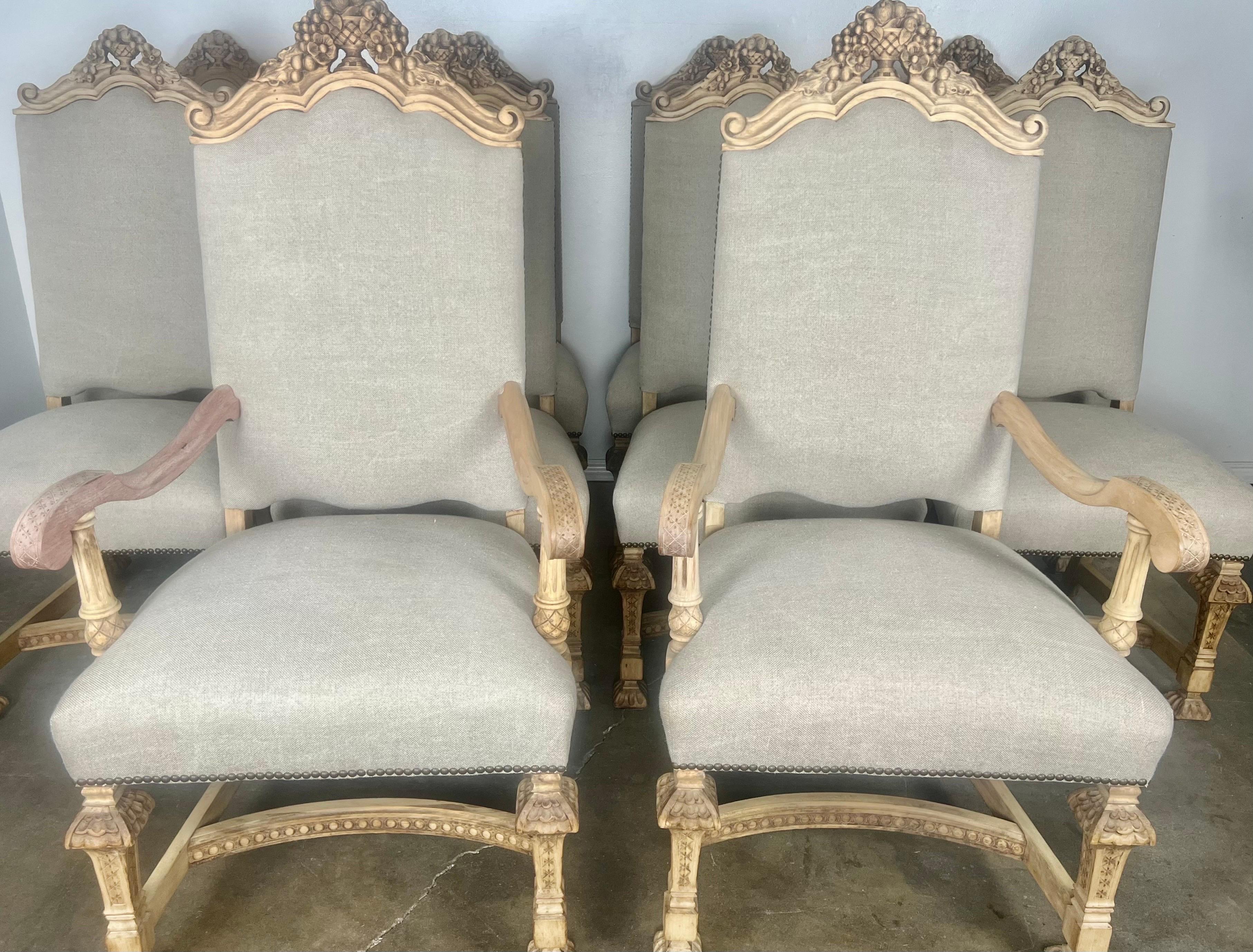 Rococo Set of Ten 19th C. Italian Dining Chairs For Sale