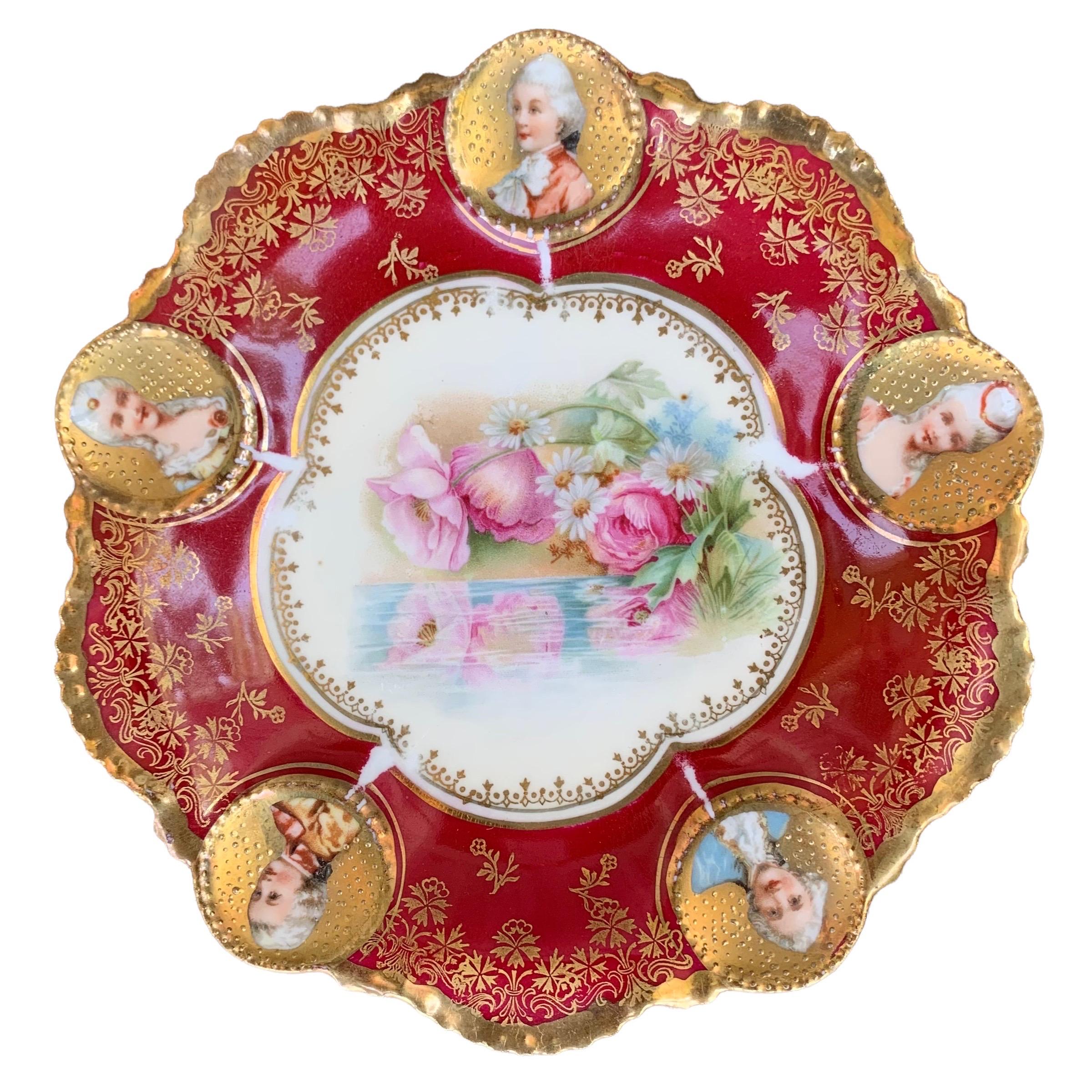 Porcelain Set of Ten 19th C. Prussian Portrait Pieces For Sale