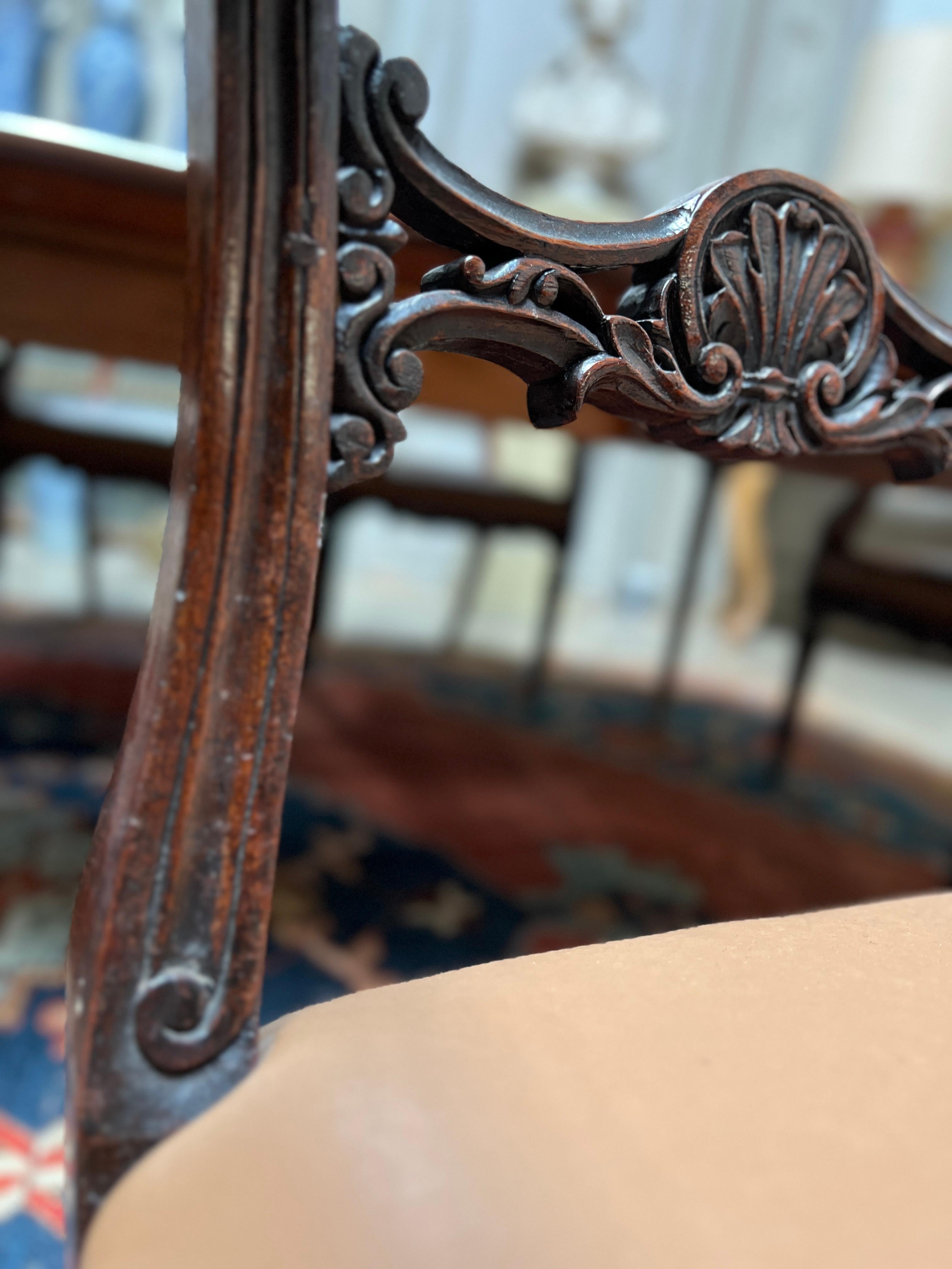 Set of Ten 19th Century Anglo-Indian Padouk Wood Dining  Armchairs For Sale 9