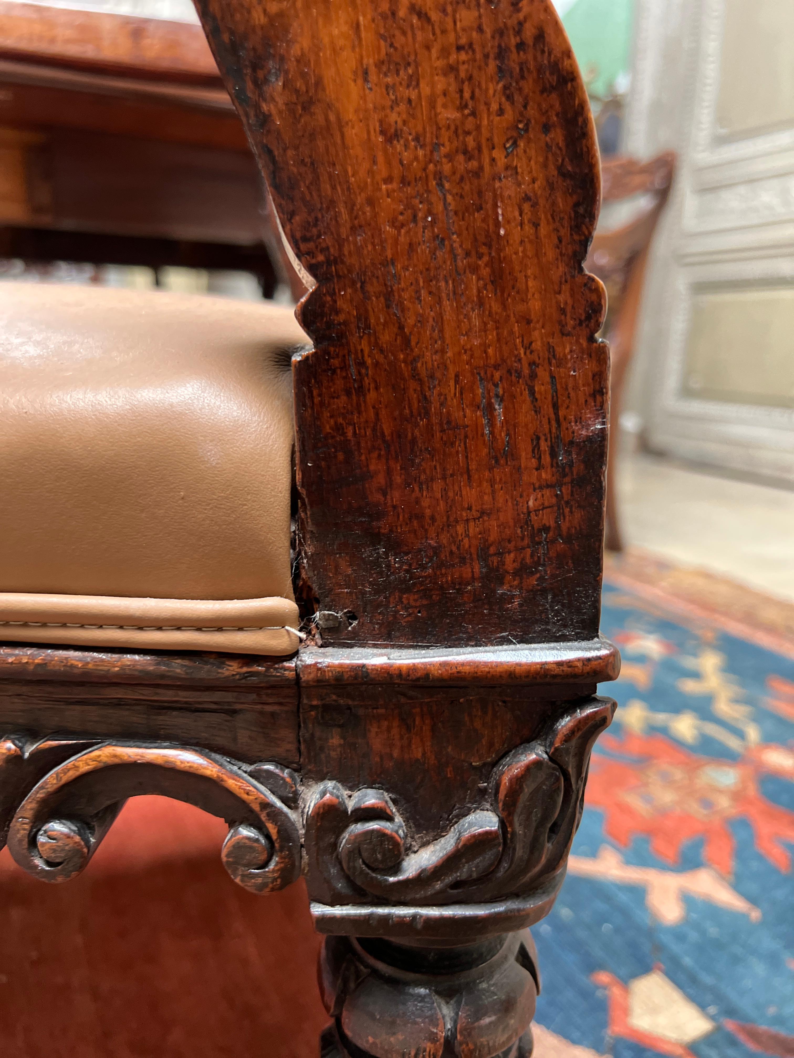 Set of Ten 19th Century Anglo-Indian Padouk Wood Dining  Armchairs For Sale 10