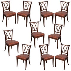 Set of Ten 19th Century English Mahogany Dining Chairs