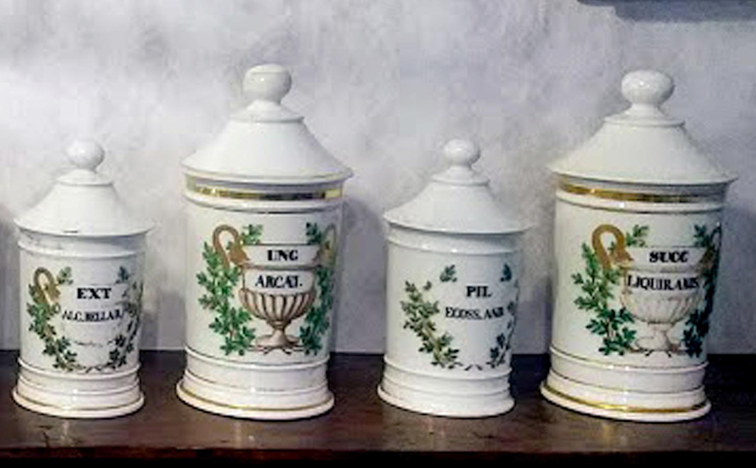 19th Century French Porcelain Apothecary Jars For Sale
