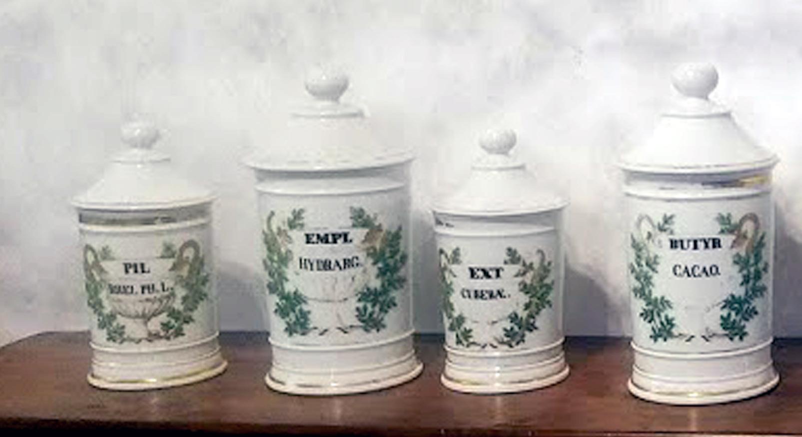 French Porcelain Apothecary Jars For Sale 1