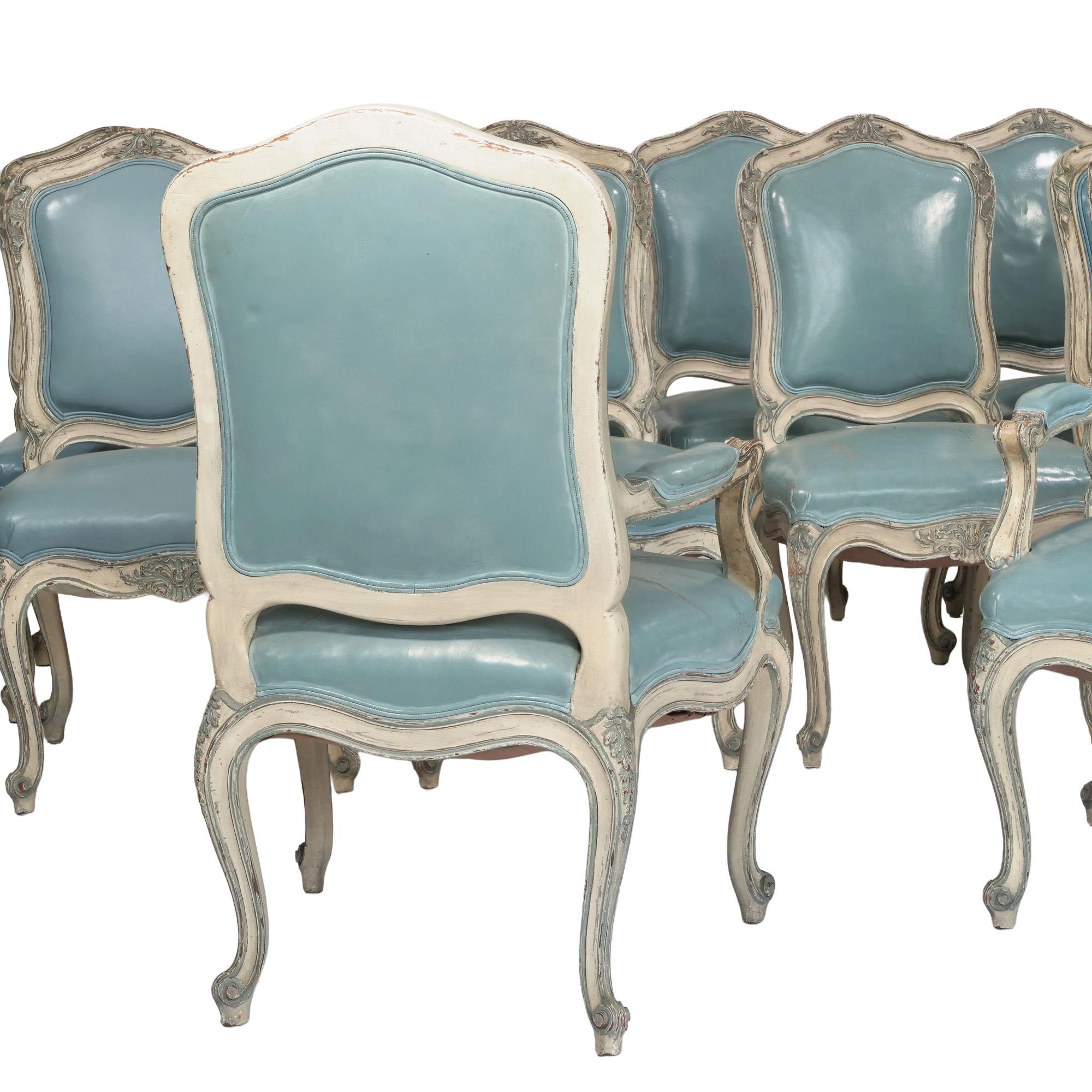 Conjunto de diez sillas francesas estilo Luis XV del siglo XIX en Bueno estado para la venta en Solebury, PA