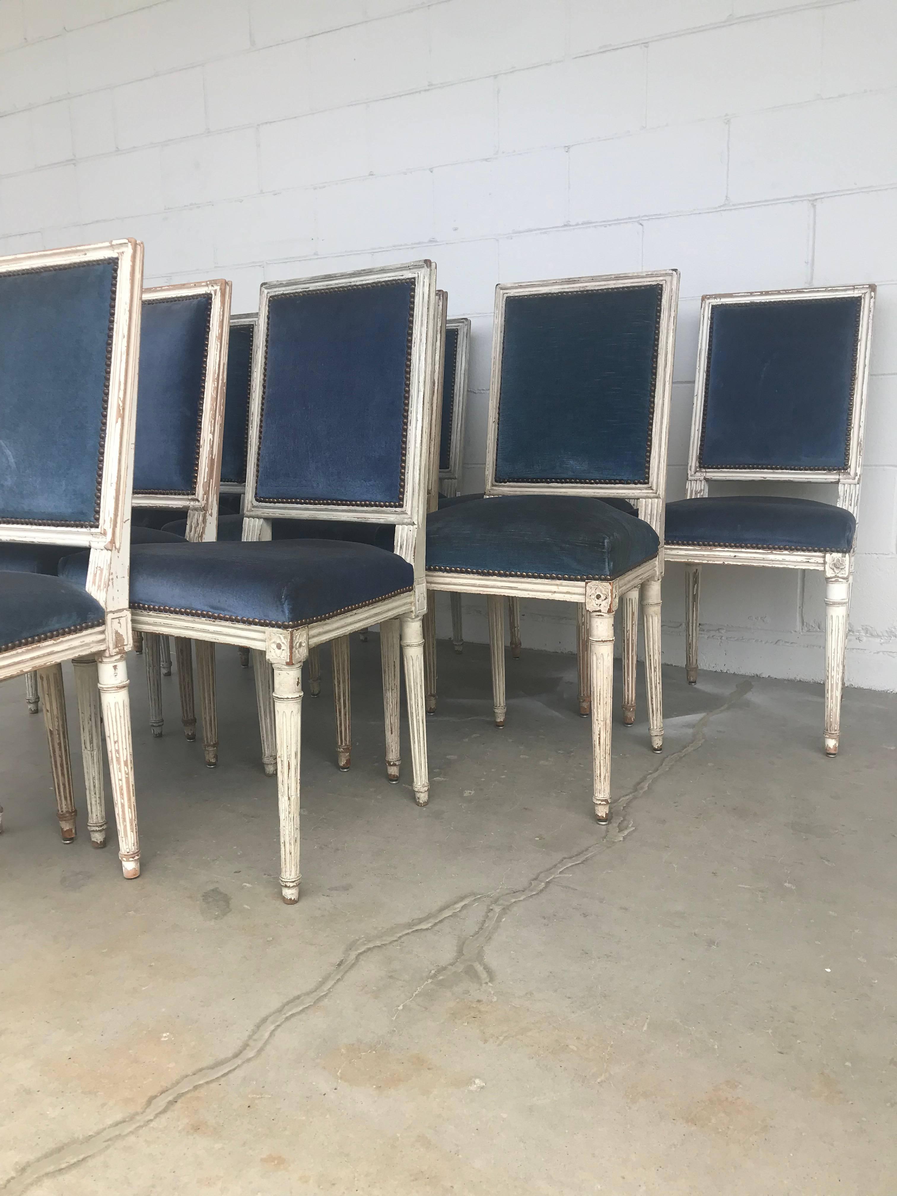 Set of Ten 19th Century Louis XVI Style Dining Chairs 1