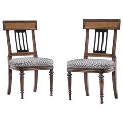 Set of Ten 19th Century Mahogany and Satinwood Dining Chairs
