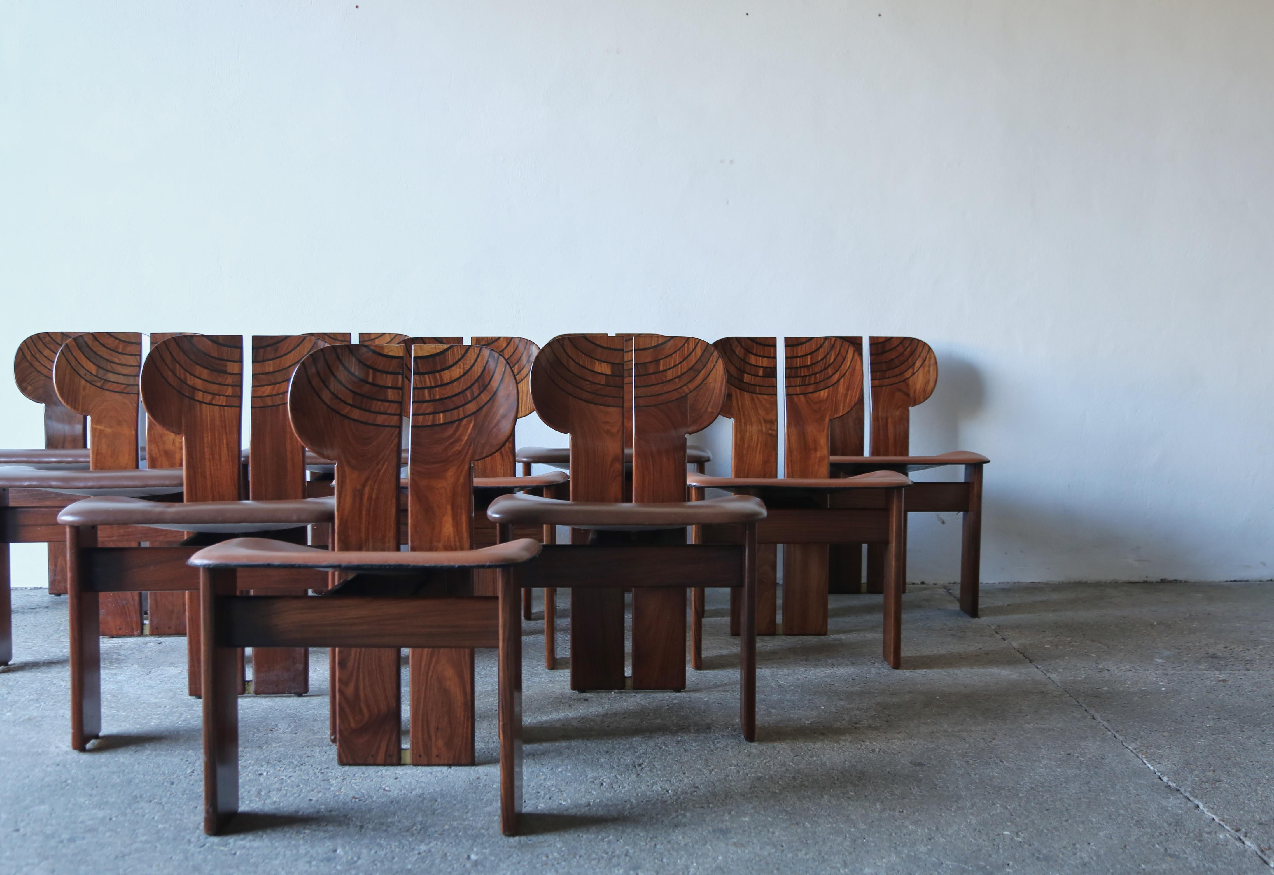 Set of Ten Africa Chairs by Afra & Tobia Scarpa, Maxalto, Italy, 1970s For Sale 1