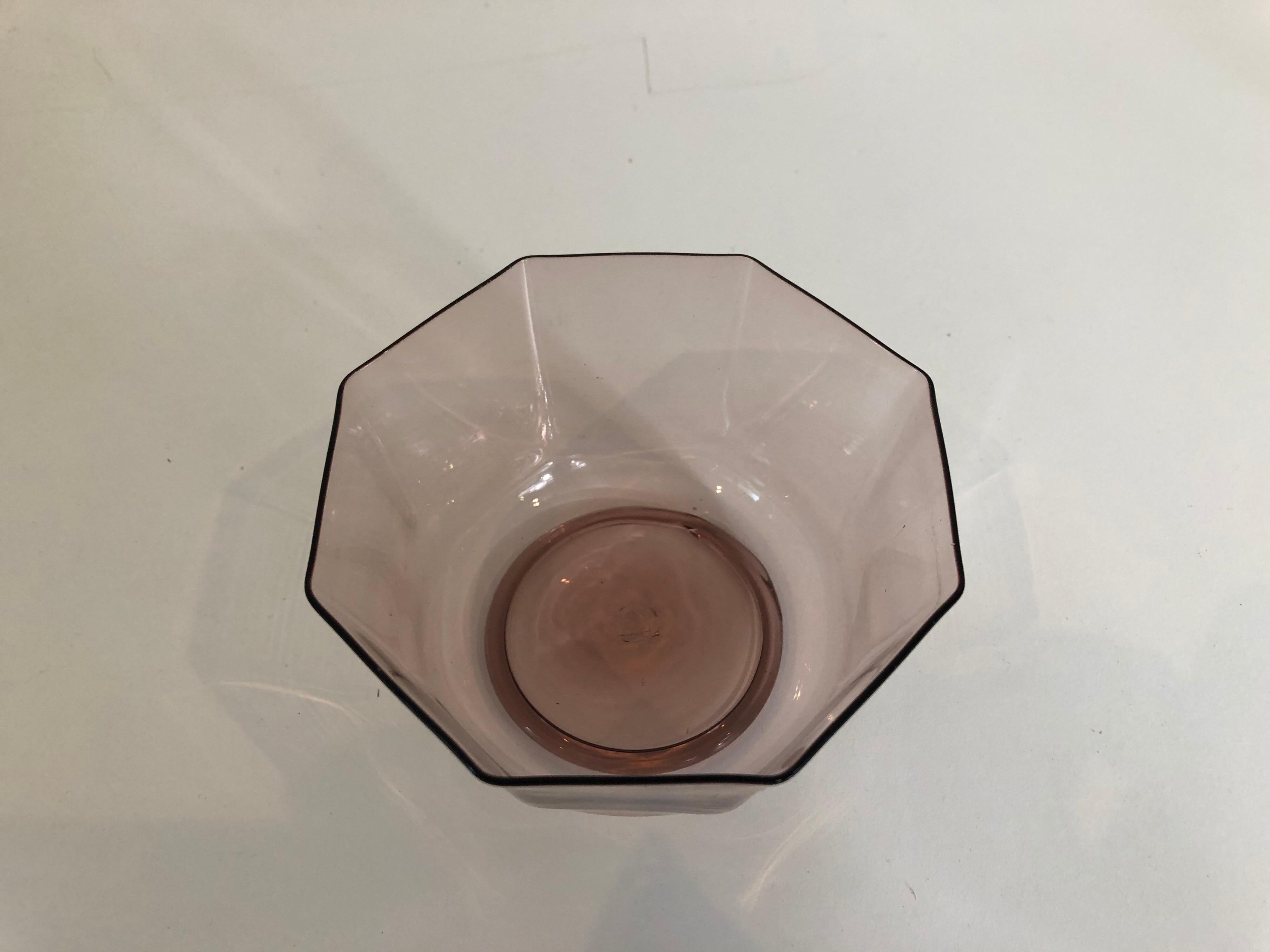20ième siècle Ensemble de dix bols ou tasses en verre vénitien ambré en vente