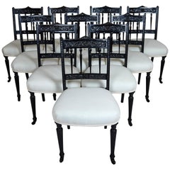 Set of Ten Anglo-Indian Ebony Chairs, circa 1840