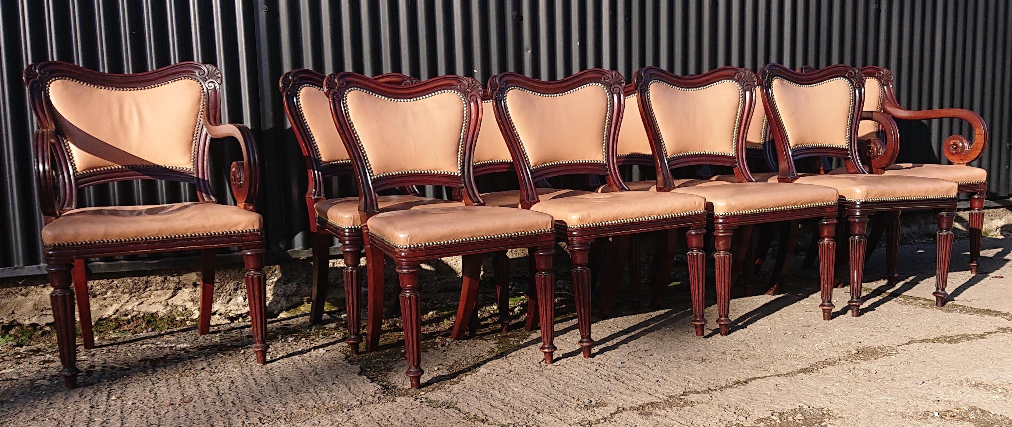 antique dining chairs in sets of 10