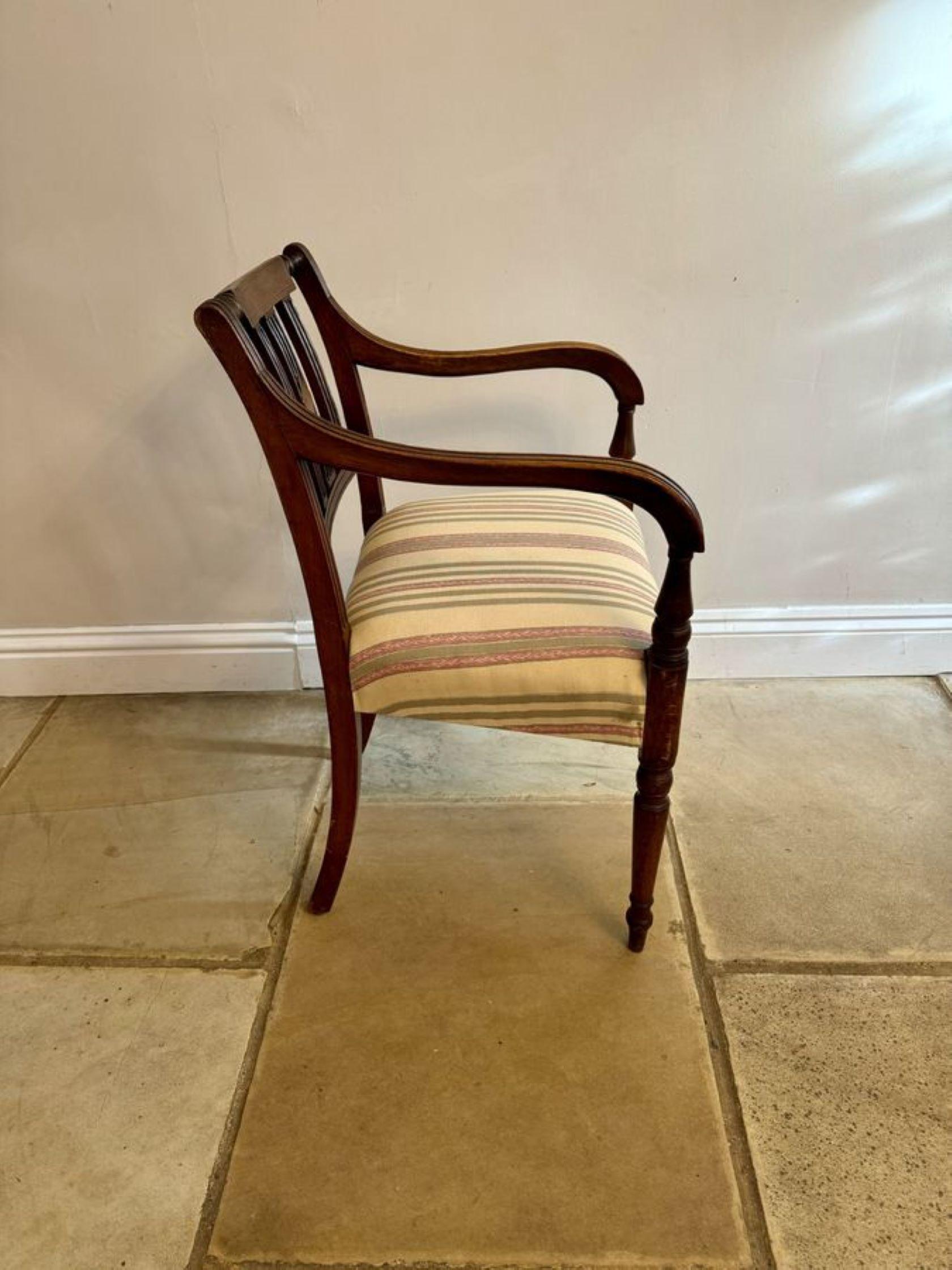 Mahogany Set of ten antique George III quality mahogany inlaid dining chairs For Sale
