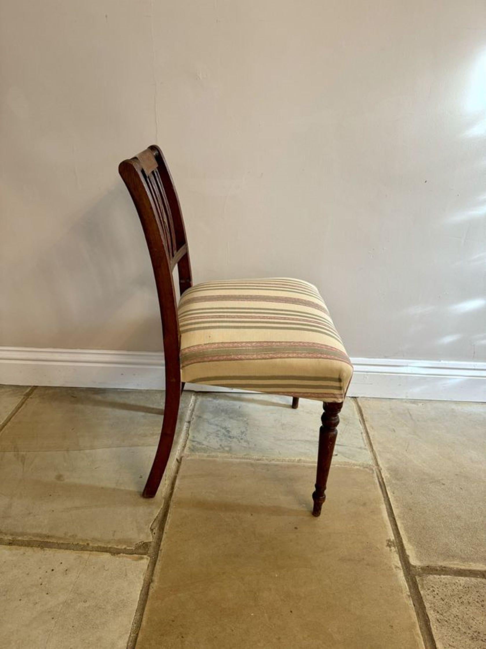 Set of ten antique George III quality mahogany inlaid dining chairs For Sale 3