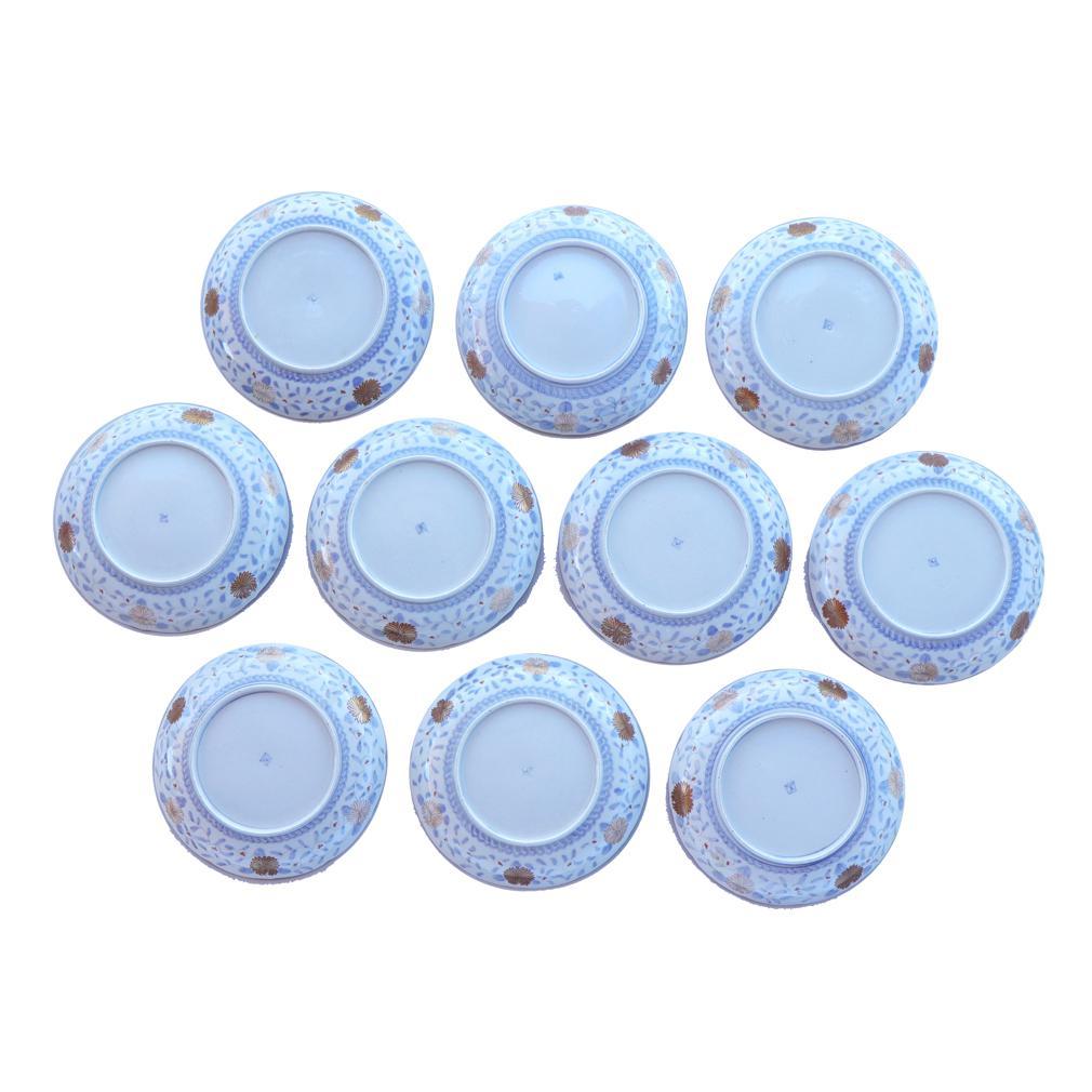Cuit Ensemble de dix assiettes à dîner anciennes en porcelaine Imari Porcelain japonaise en vente