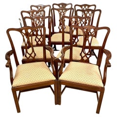 Set of Ten Antique Mahogany Dining Chairs