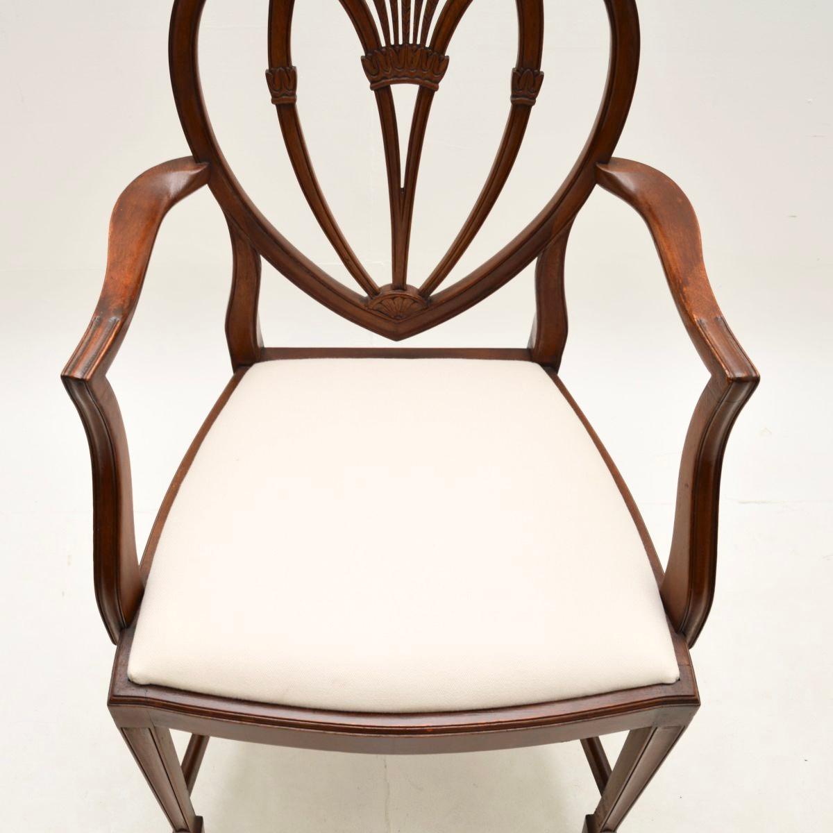 Set of Ten Antique Shield Back Dining Chairs 5