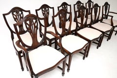 Set of Ten Antique Shield Back Dining Chairs
