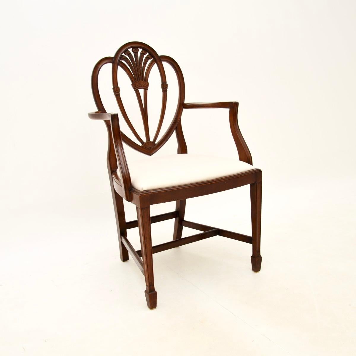 British Set of Ten Antique Shield Back Dining Chairs