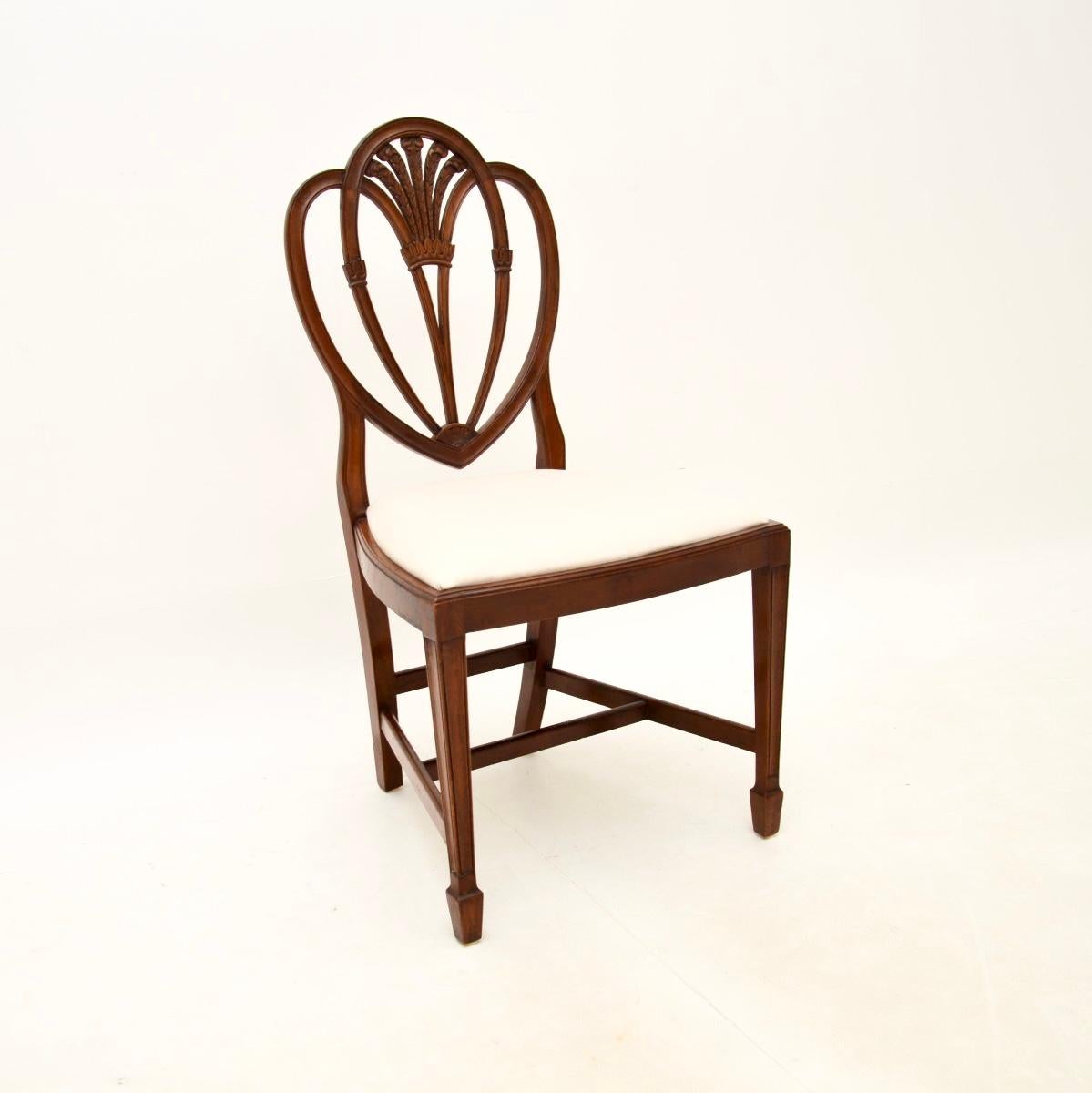 Fabric Set of Ten Antique Shield Back Dining Chairs