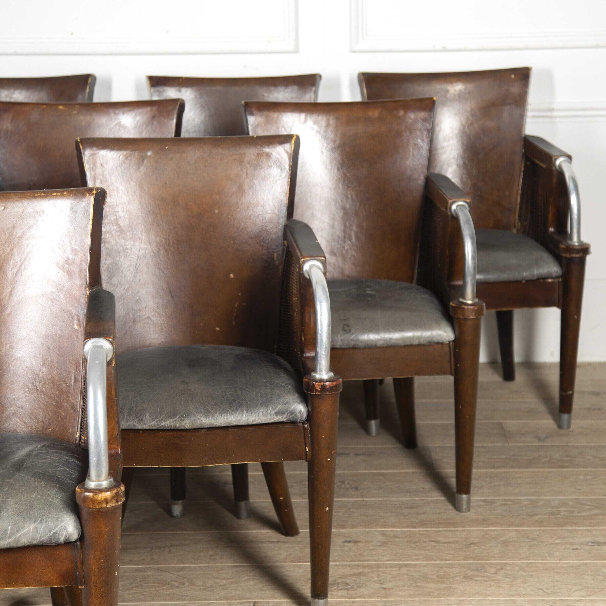 Art Deco Set of Ten Armchairs For Sale