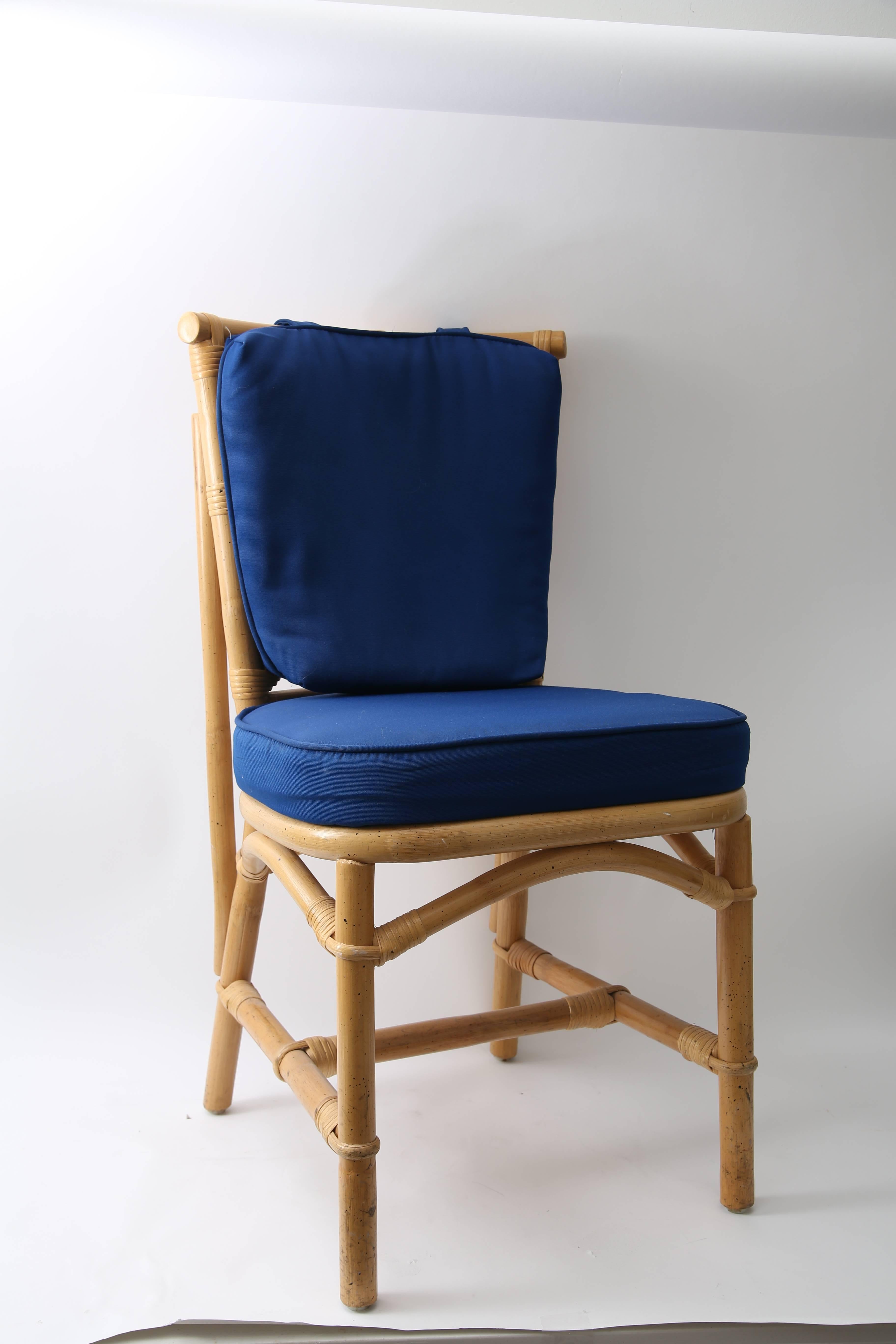 Hollywood Regency Set of Ten Bamboo Side Chairs