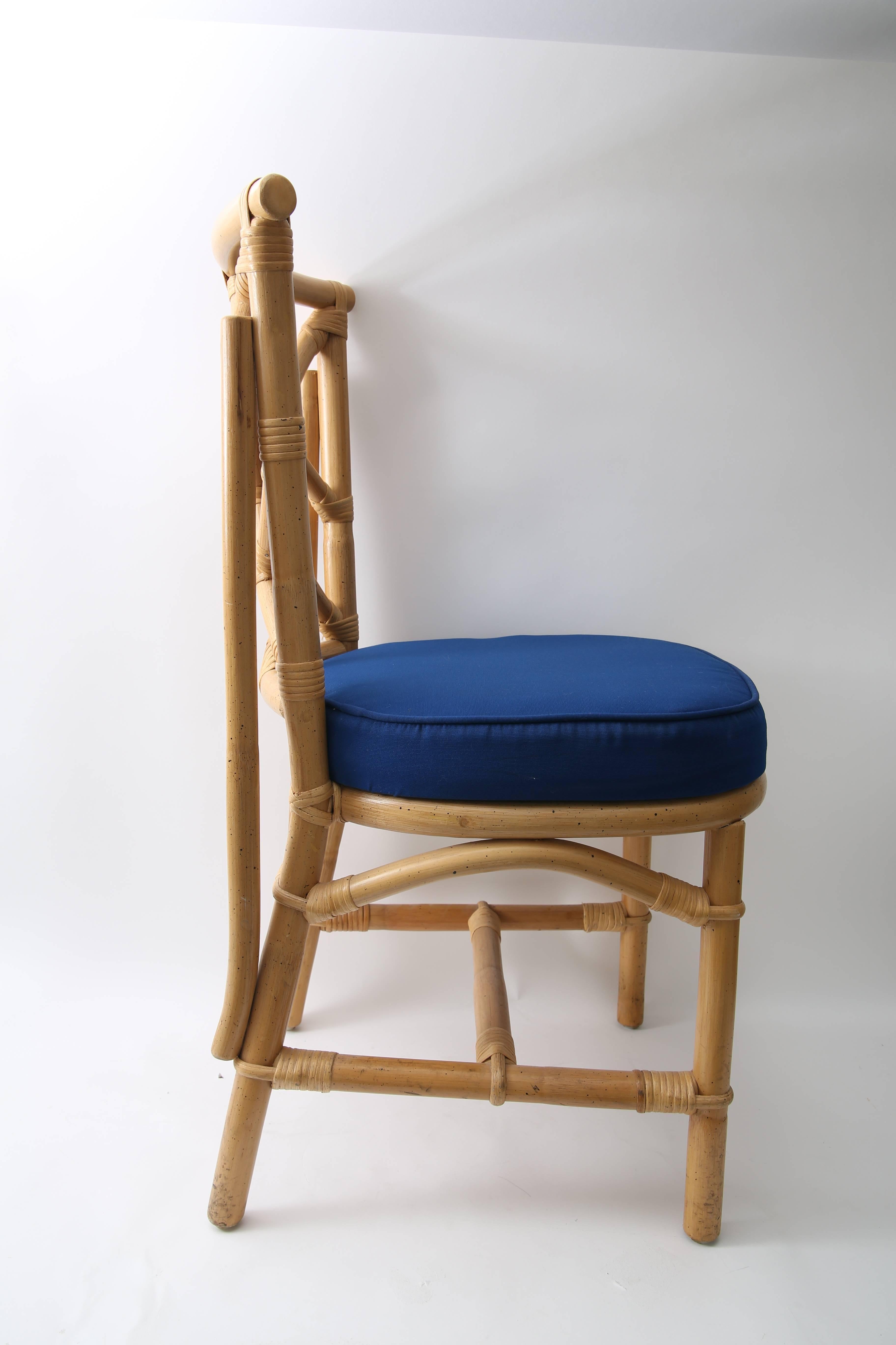 American Set of Ten Bamboo Side Chairs