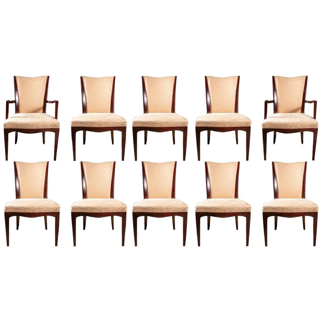 Set of Ten Barbara Barry Collection for Baker Dining Chairs