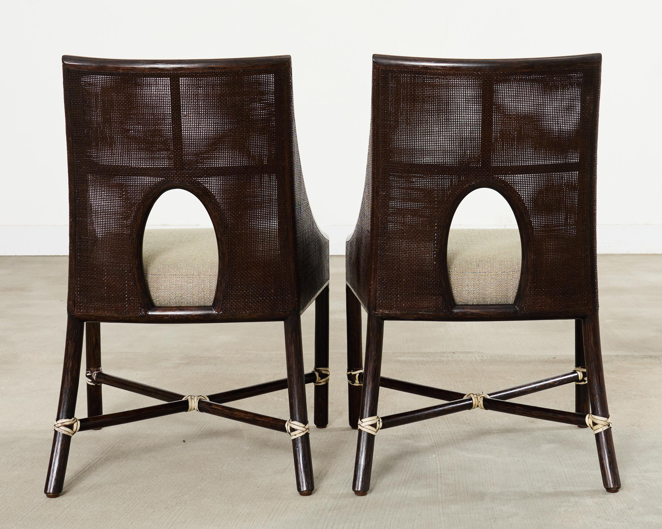 Set of Ten Barbara Barry for McGuire Caned Dining Armchairs en vente 2