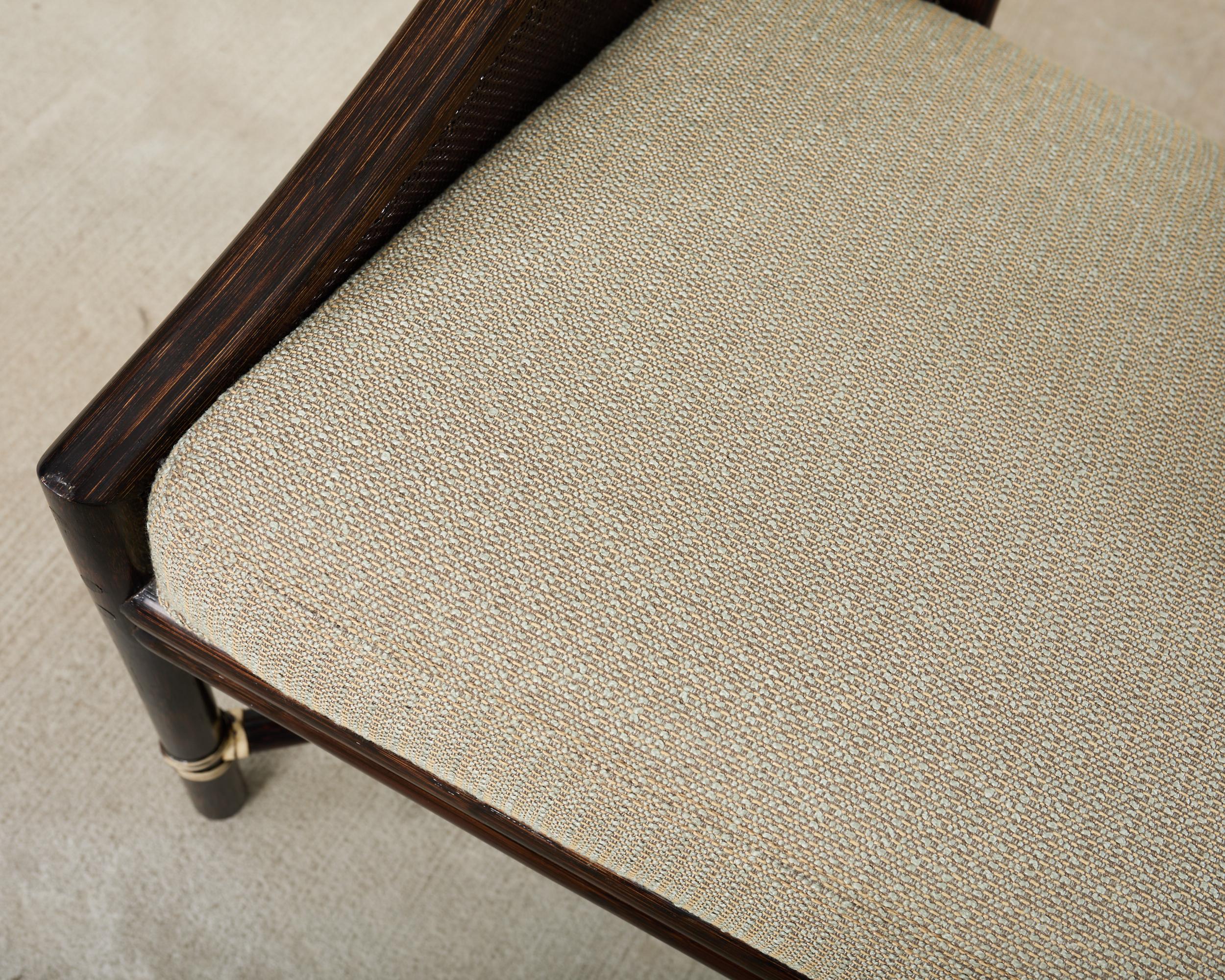Set of Ten Barbara Barry for McGuire Caned Dining Armchairs en vente 4